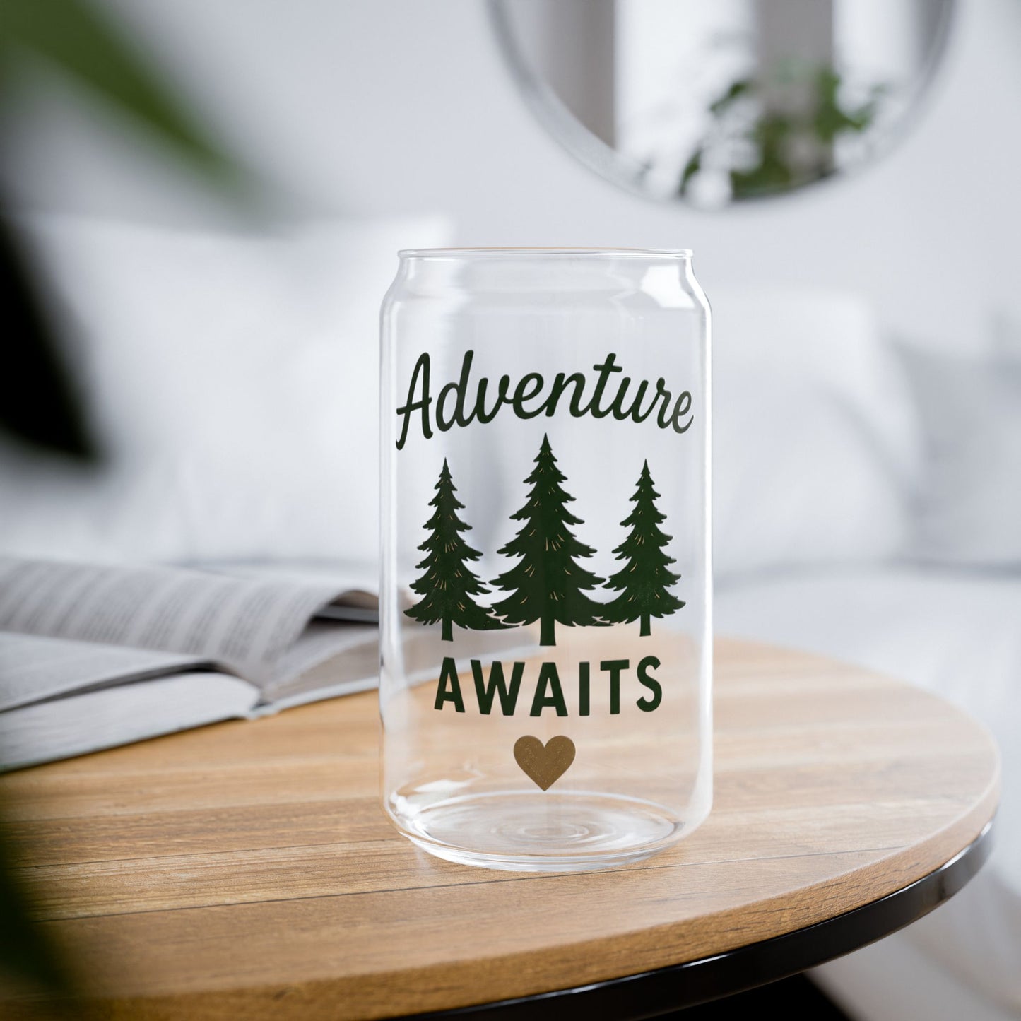 Adventure Awaits Sipper Glass - 16oz Travel Tumbler with Straw