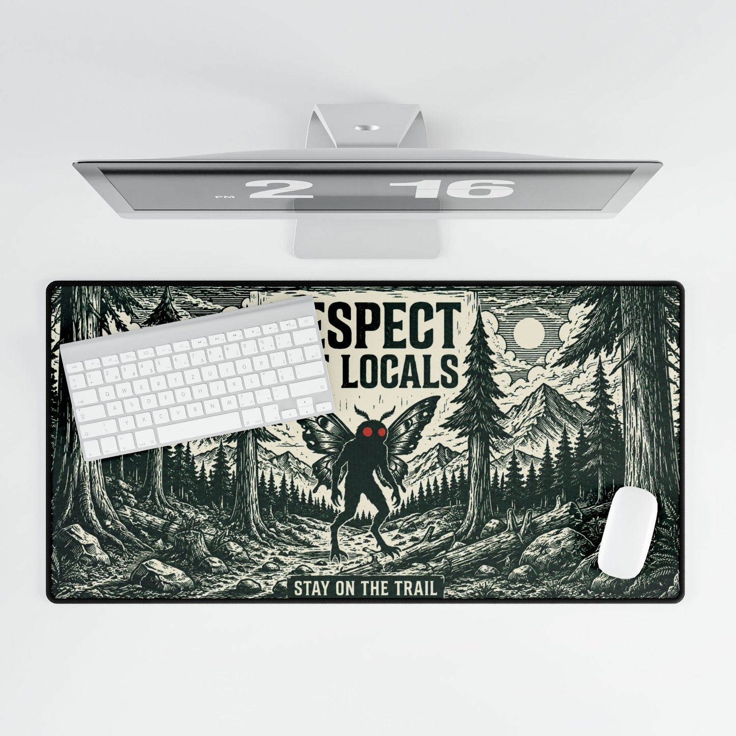 Respect the Locals Desk Mat - Stay on the Trail Wilderness Gaming/Work Mousepad MTG