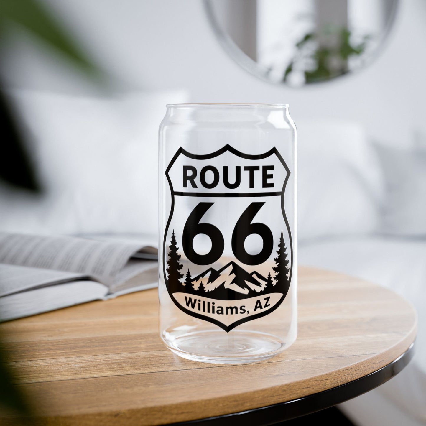 Route 66 Williams AZ Sipper Glass – 16oz Travel Tumbler with Straw
