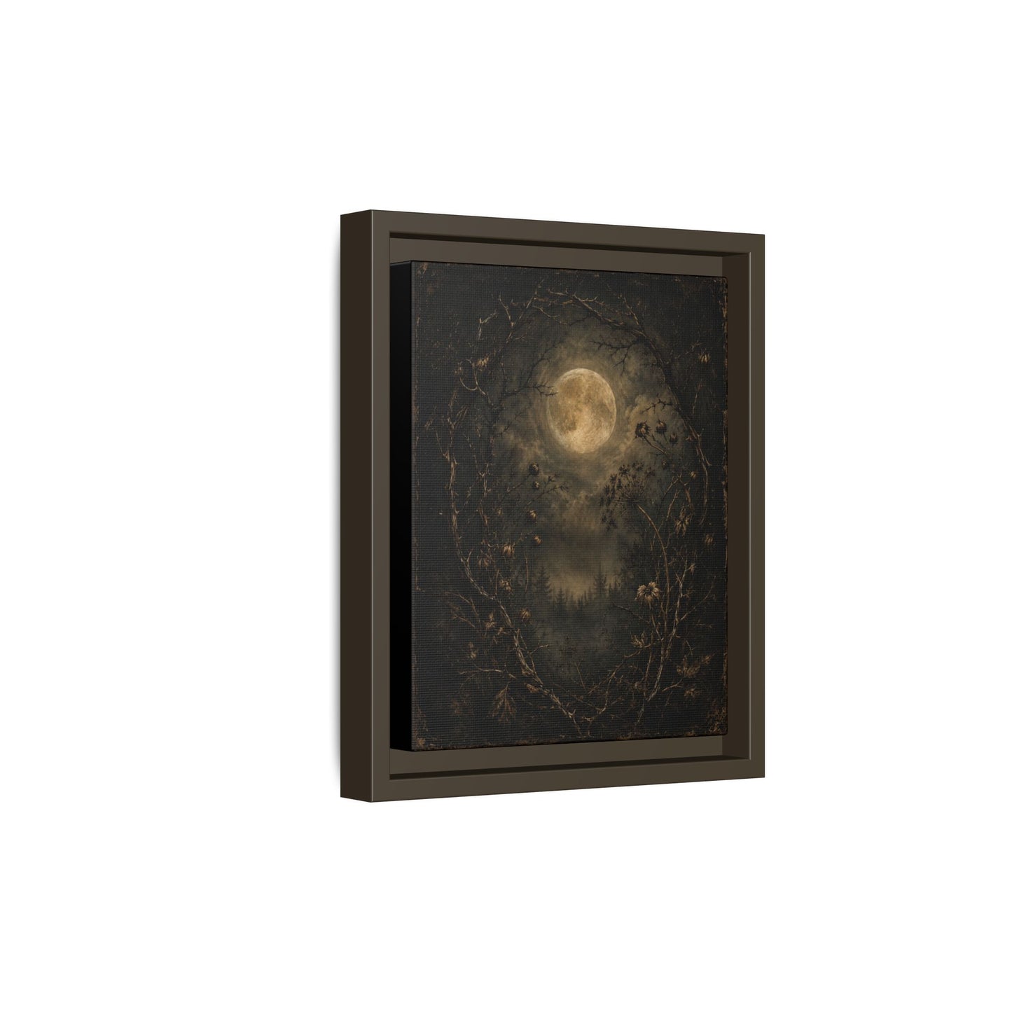 Moonlit Forest Matte Framed Canvas