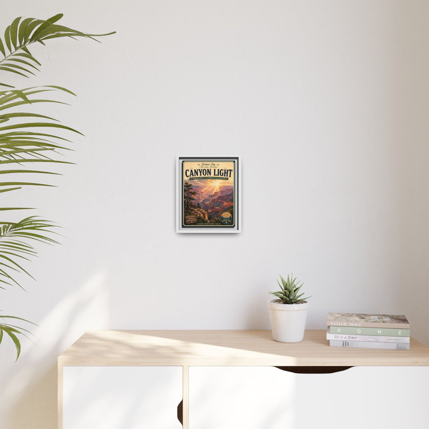 Canyon Light Framed Canvas Art — Vintage National Park Travel Poster