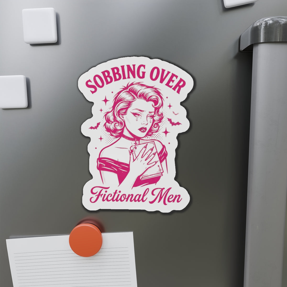 Sobbing Over Fictional Men Die-Cut Magnet