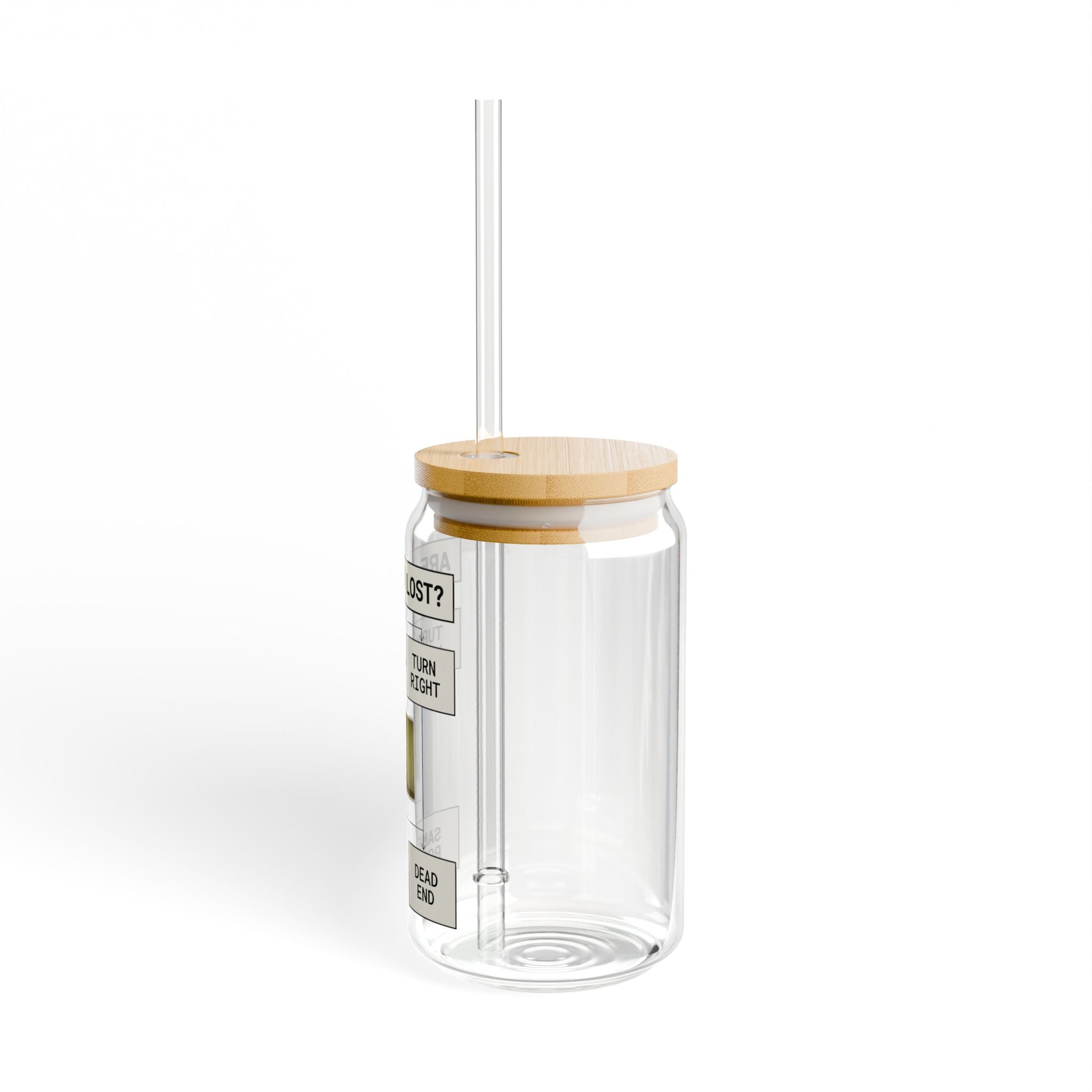 Are You Lost? Liminal Space Sipper Glass with Bamboo Lid and Straw | Retro Horror Iced Coffee Cup | Analog Horror Glass Can