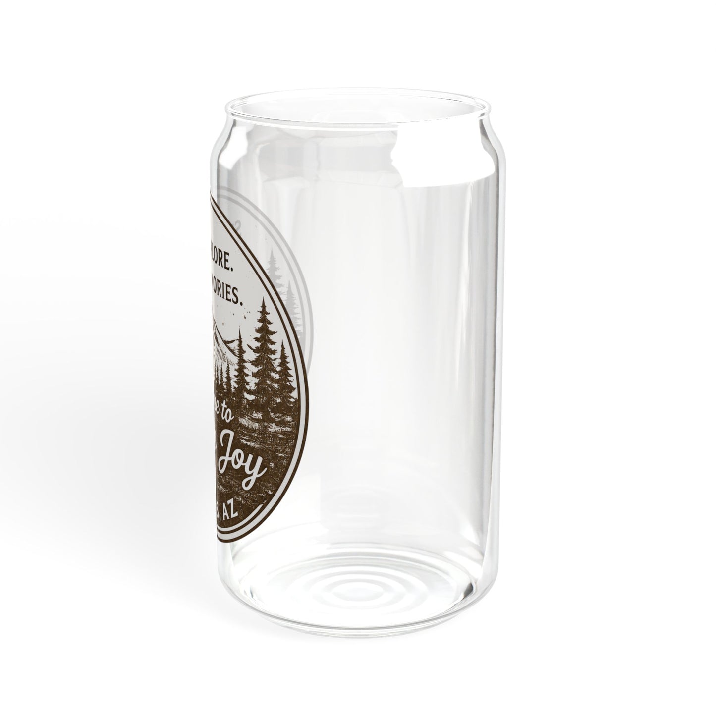Adventure Mountain Sipper Glass — Personalized 16oz Travel Tumbler (Stay. Explore. Make Memories.)