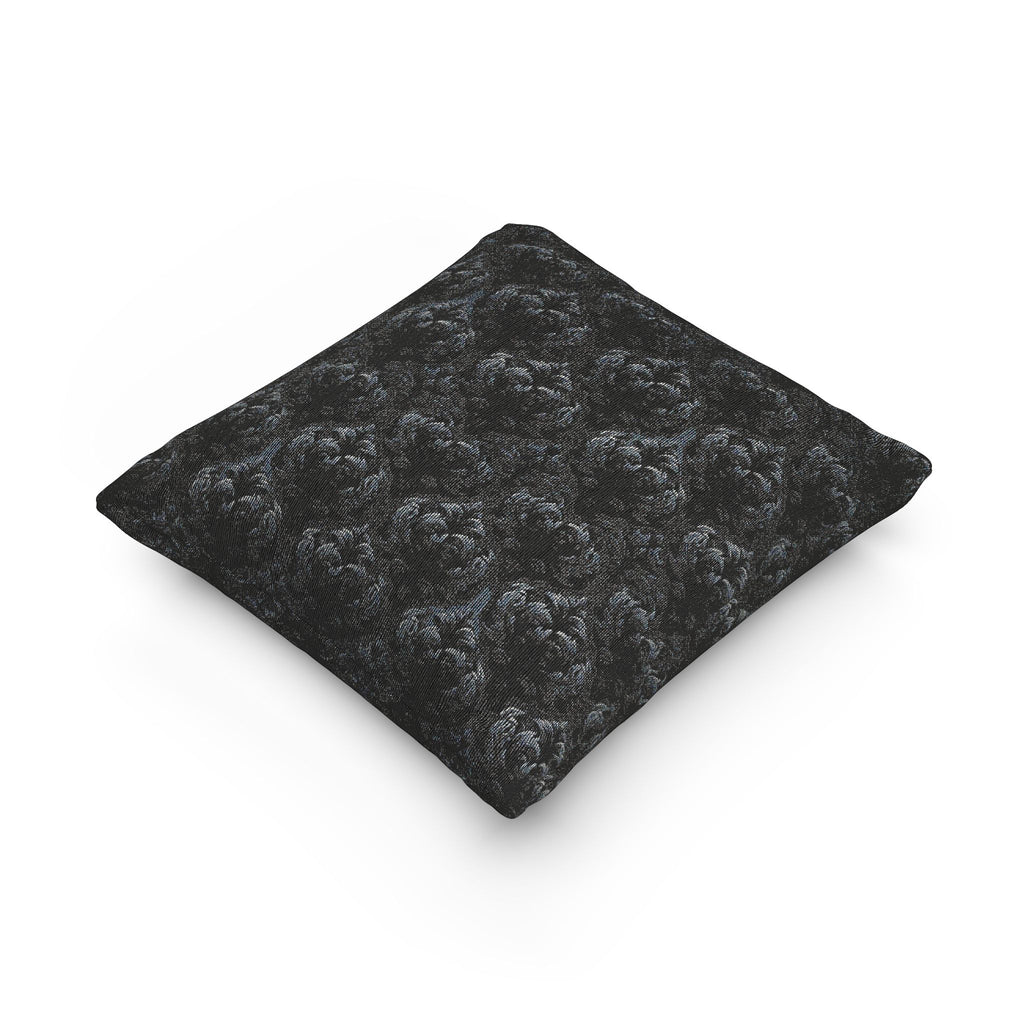 Black Gothic Damask Woven Pillow| Dark Academia Throw Pillow | Victorian Gothic Home Decor | Gothic Couch Pillow | Luxury Cotton Throw