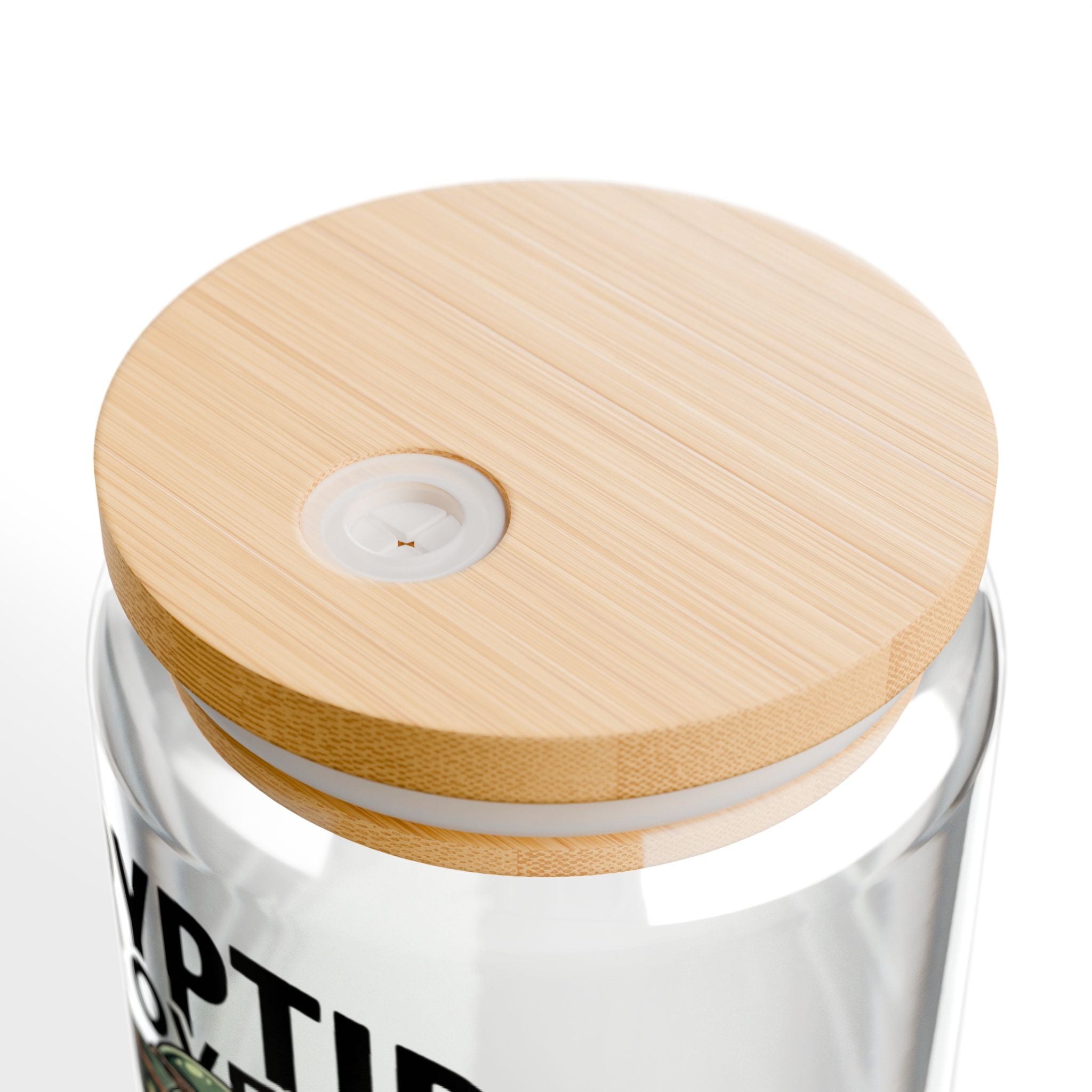 Cryptids Over Corporations Alien Glass Can | UFO Iced Coffee Cup with Bamboo Lid and Straw | Funny Alien Gift | Sci-Fi Drinkware