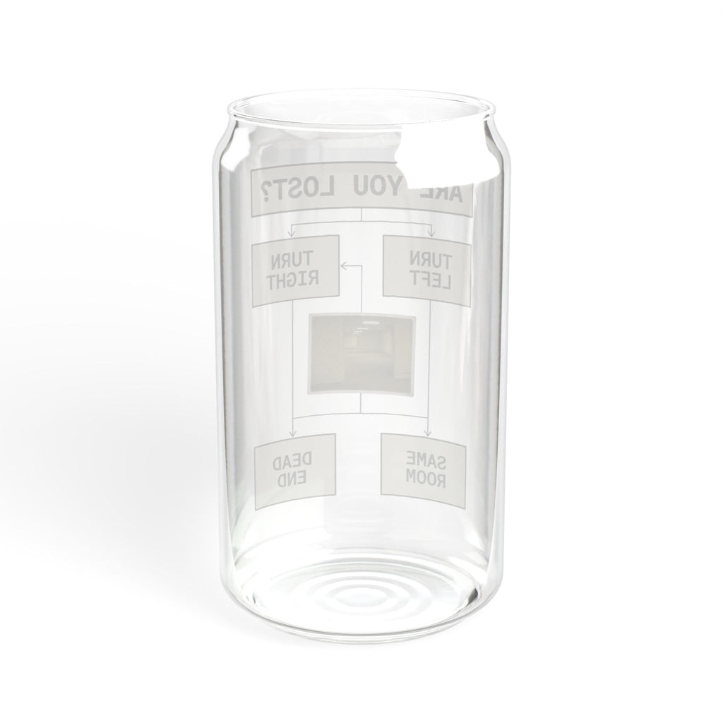 Are You Lost? Liminal Space Sipper Glass with Bamboo Lid and Straw | Retro Horror Iced Coffee Cup | Analog Horror Glass Can