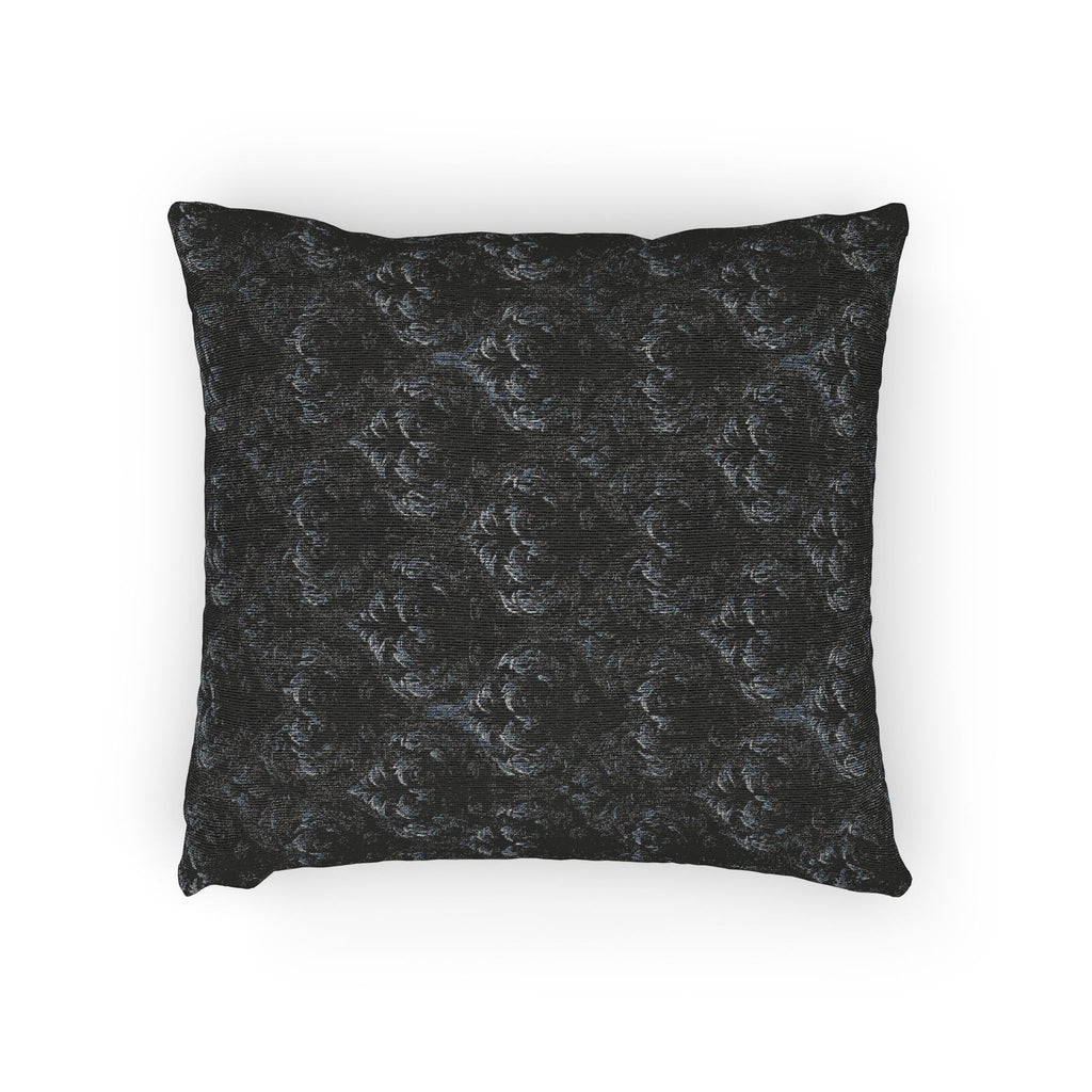 Black Gothic Damask Woven Pillow| Dark Academia Throw Pillow | Victorian Gothic Home Decor | Gothic Couch Pillow | Luxury Cotton Throw