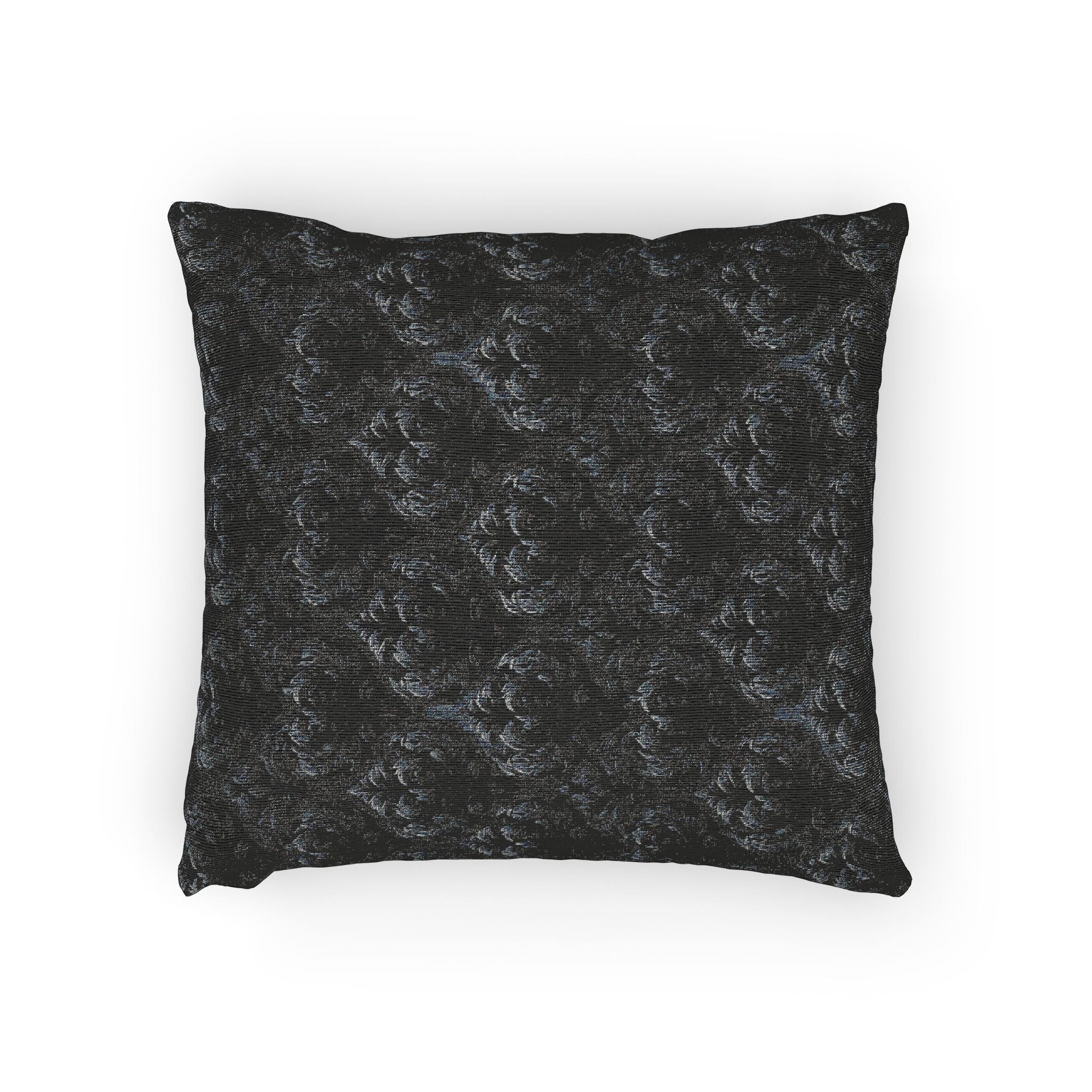 Black Gothic Damask Woven Pillow| Dark Academia Throw Pillow | Victorian Gothic Home Decor | Gothic Couch Pillow | Luxury Cotton Throw