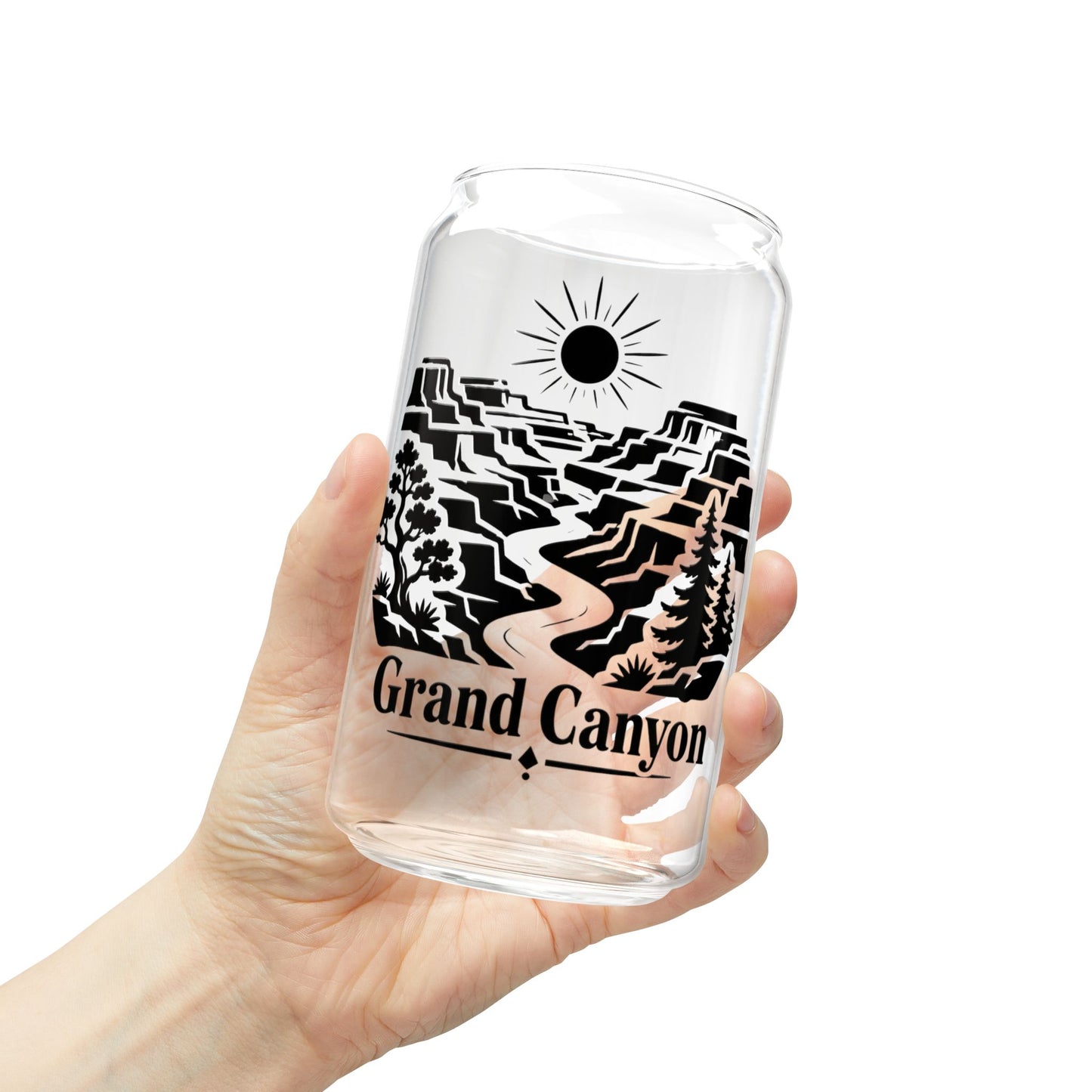Grand Canyon Sipper Glass — 16oz Travel Cup with Bamboo Lid & Straw