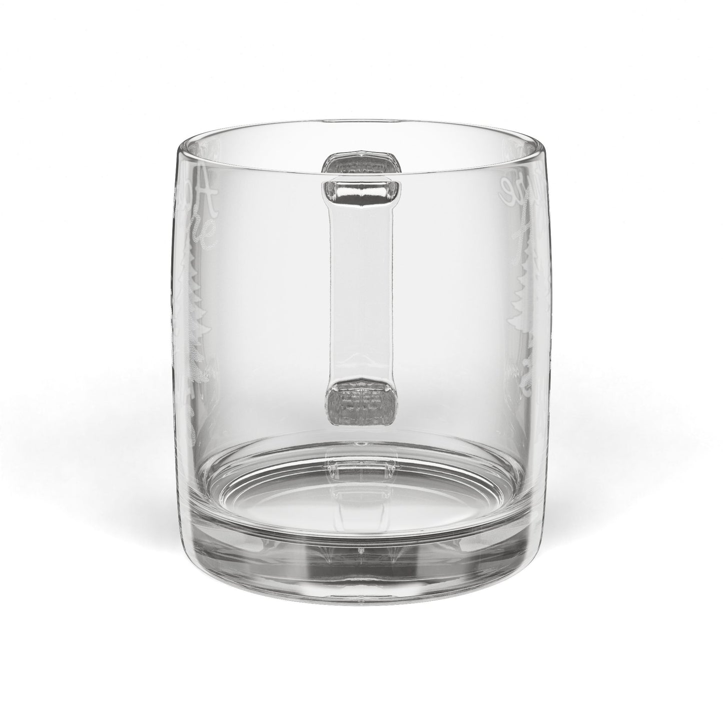 Engraved Glass Coffee Mug 12.25oz — "Adventure Awaits" Camping Design