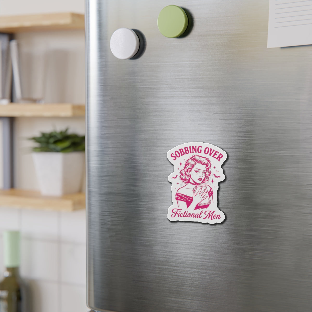 Sobbing Over Fictional Men Die-Cut Magnet
