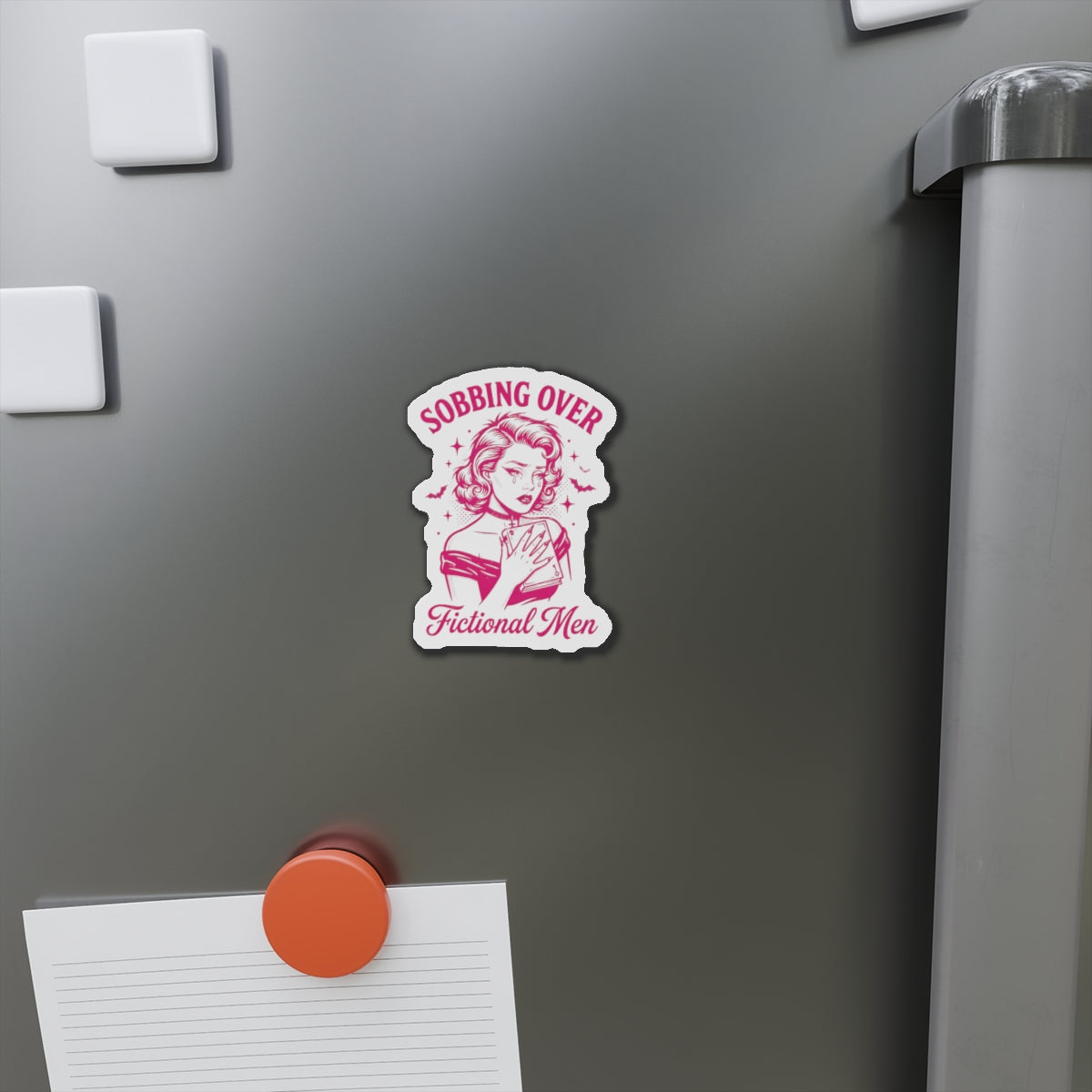Sobbing Over Fictional Men Die-Cut Magnet
