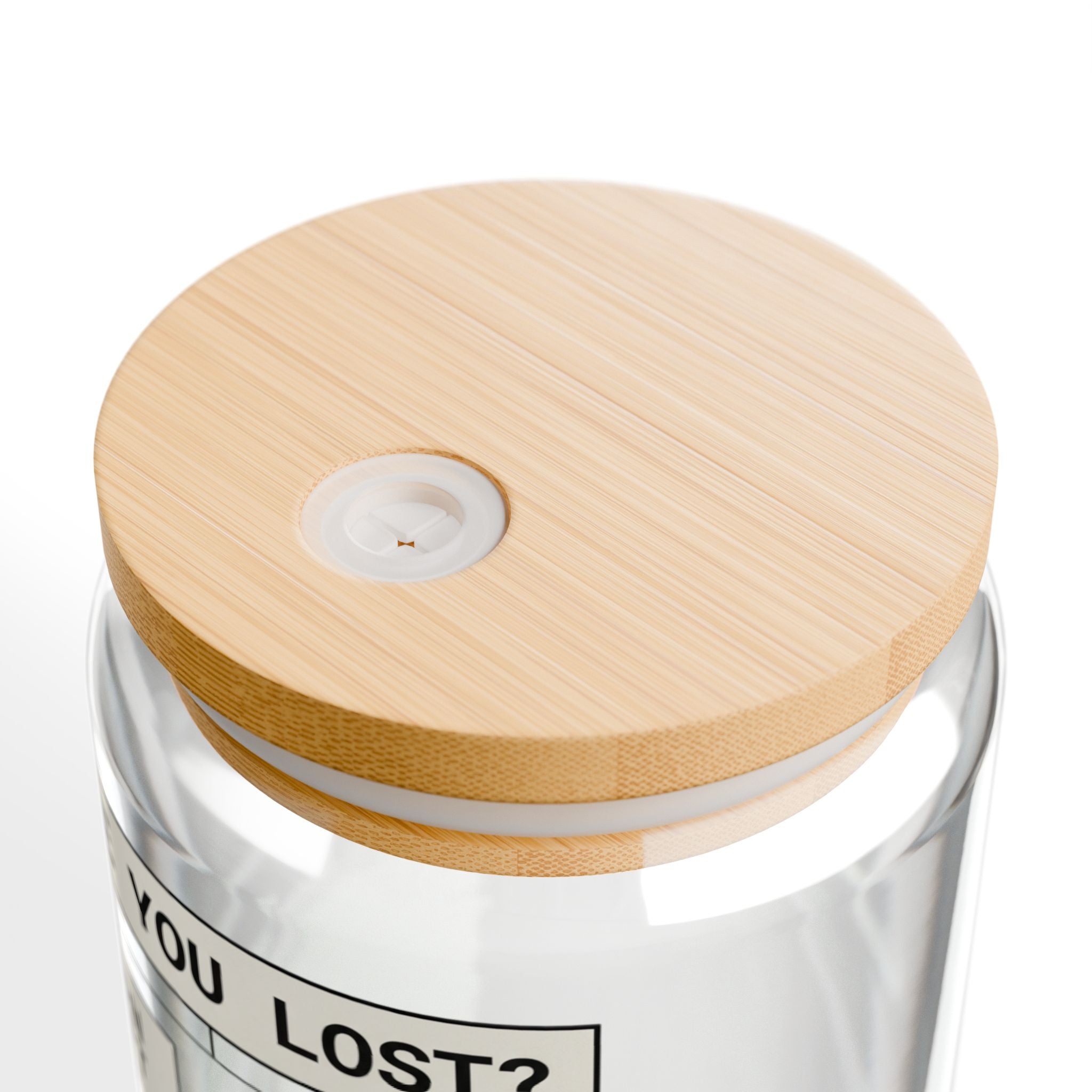 Are You Lost? Liminal Space Sipper Glass with Bamboo Lid and Straw | Retro Horror Iced Coffee Cup | Analog Horror Glass Can