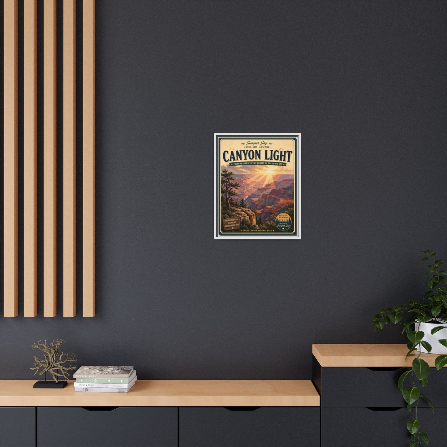Canyon Light Framed Canvas Art — Vintage National Park Travel Poster
