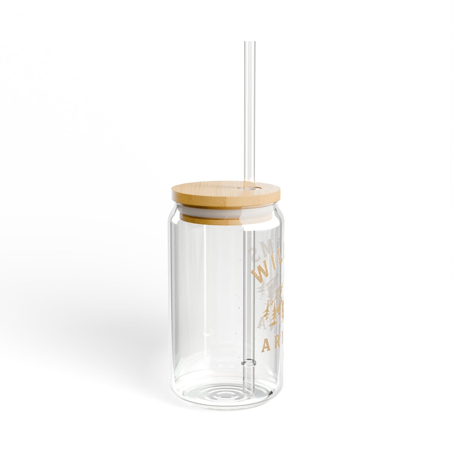 Williams Arizona Glass Sipper Cup with Bamboo Lid — 16oz Travel Tumbler