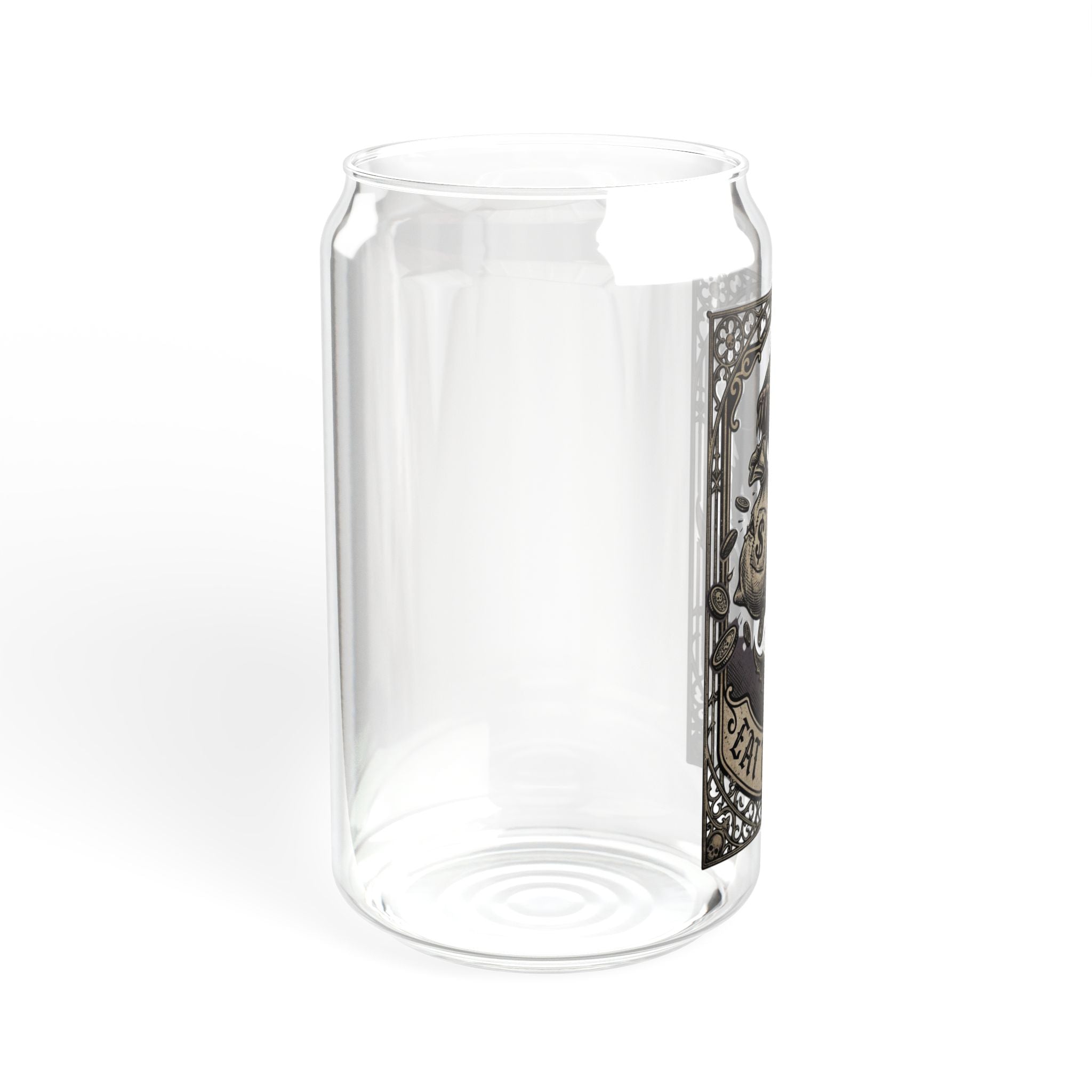 Eat the Rich Glass Can | Gothic Venus Flytrap Iced Coffee Cup with Bamboo Lid and Straw | Carnivorous Plant Glass