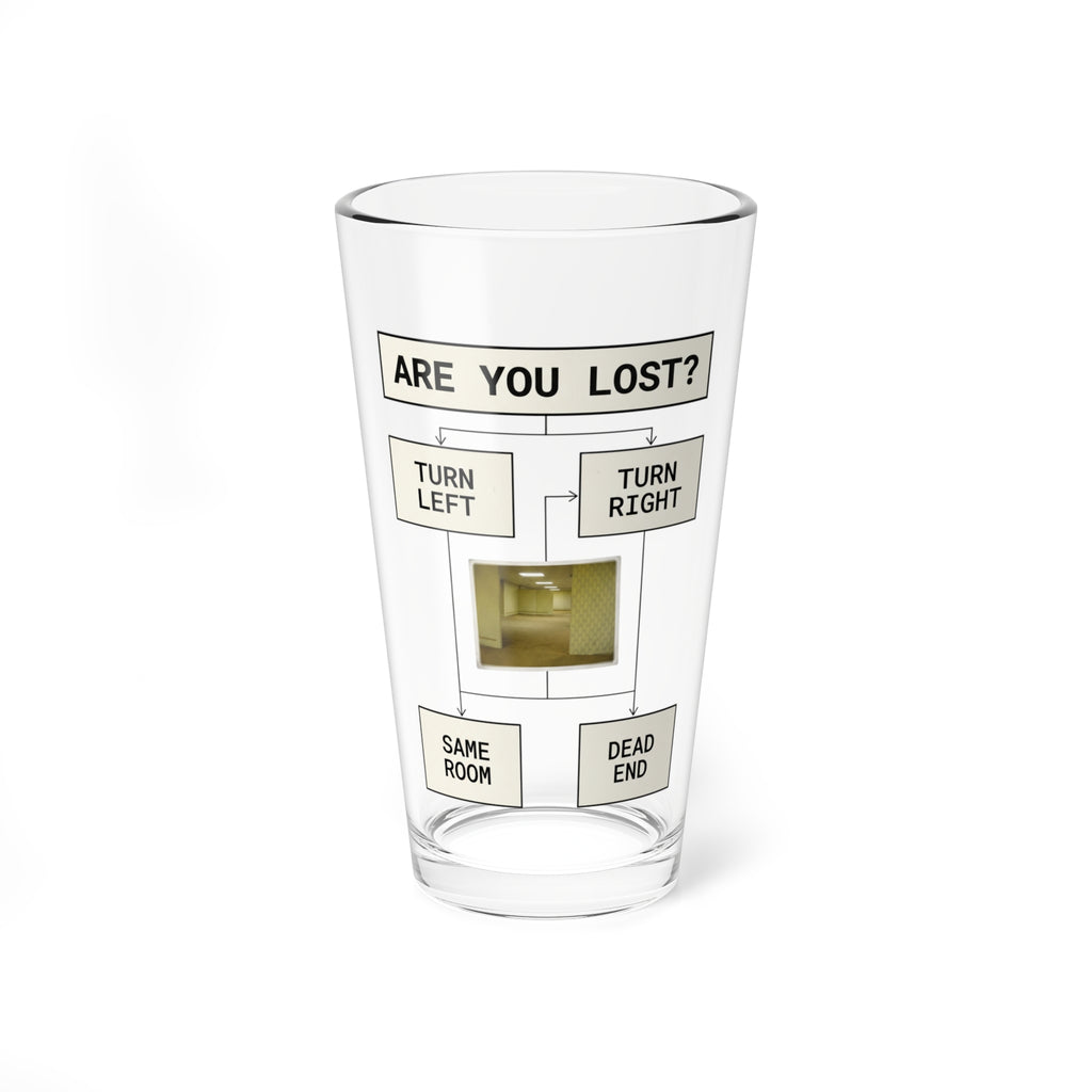 Are You Lost? Liminal Space Pint Glass | Retro Horror Beer Glass | Horror Drinkware | Weirdcore Bar Glass