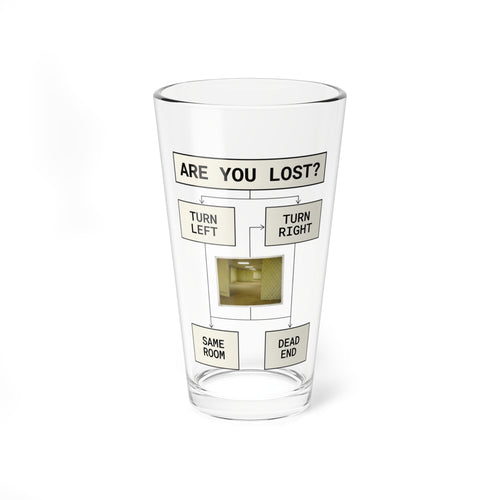 Are You Lost? Liminal Space Pint Glass | Retro Horror Beer Glass | Horror Drinkware | Weirdcore Bar Glass