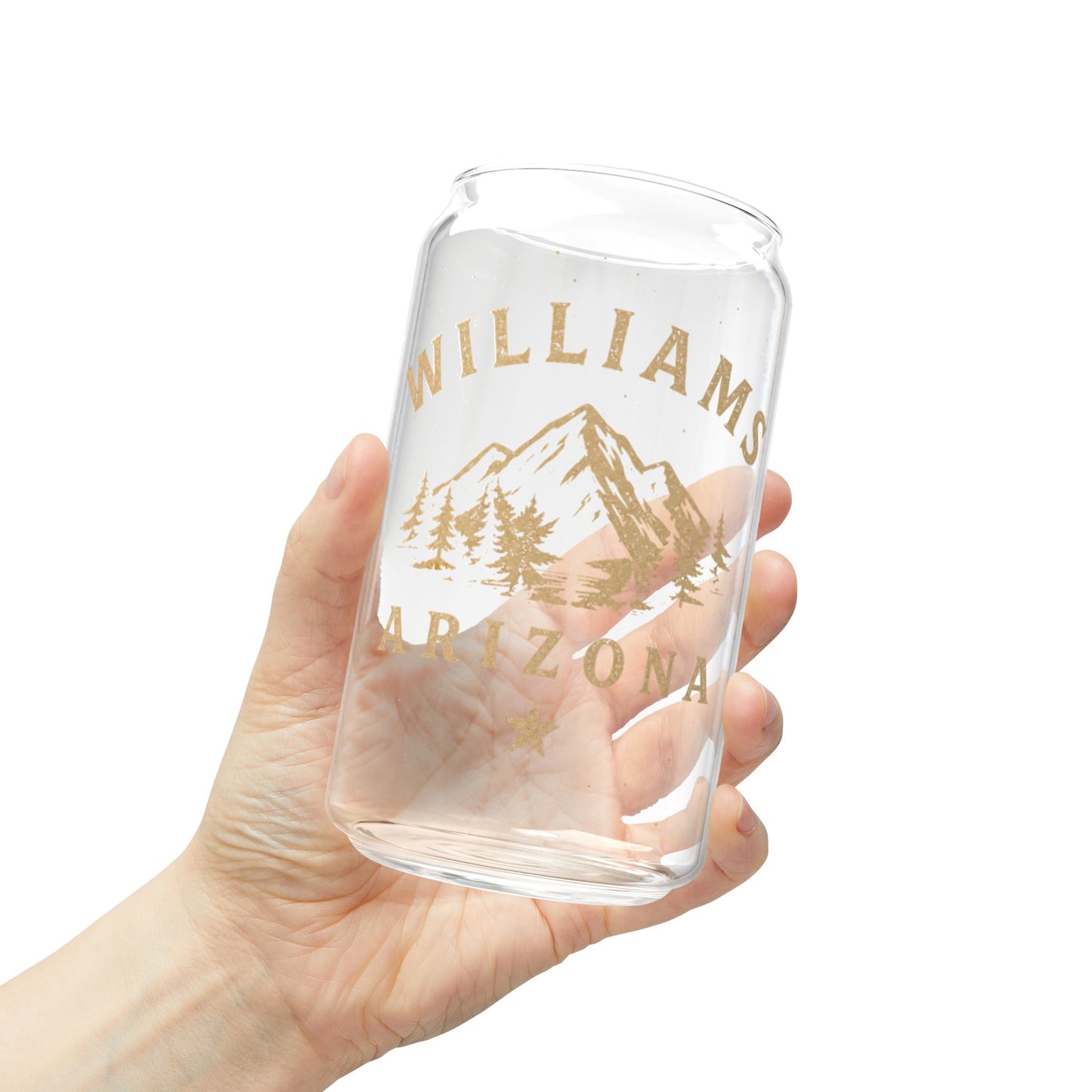 Williams Arizona Glass Sipper Cup with Bamboo Lid — 16oz Travel Tumbler
