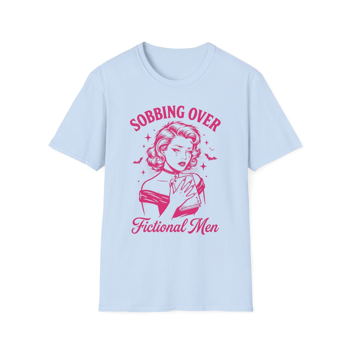 T-Shirt — "Sobbing Over Fictional Men" Retro Pop Art Tee
