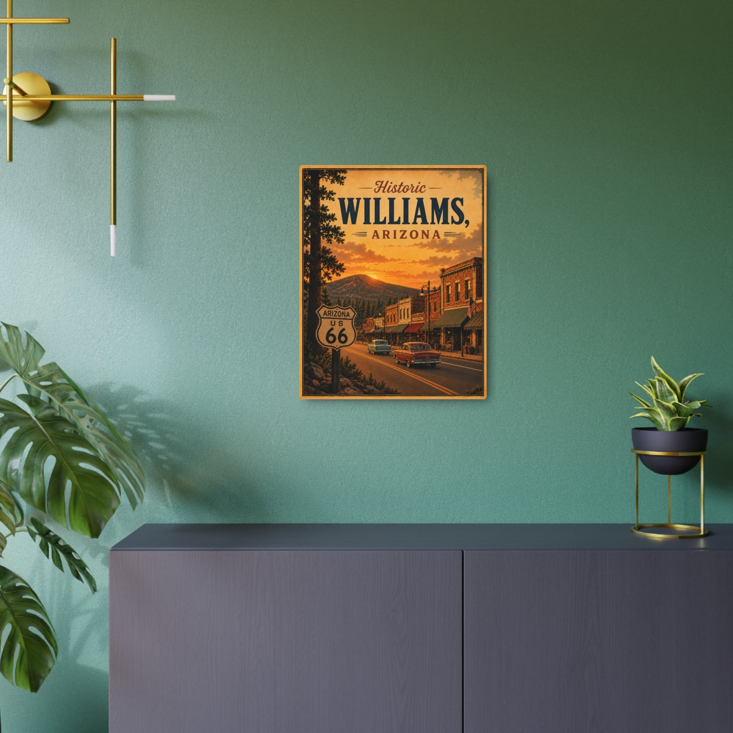 Metal Sign - Historic Williams Arizona Route 66 Vintage Sunset Wall Art