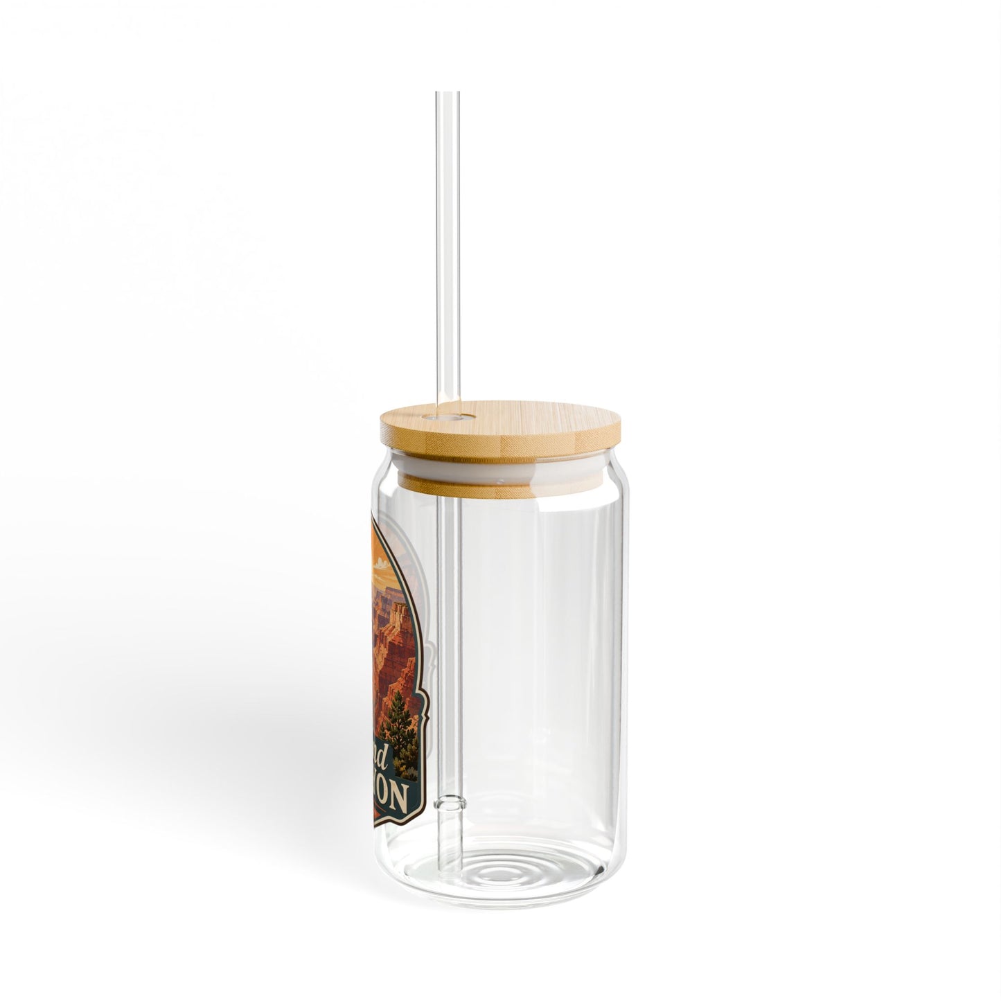 Grand Canyon Sipper Glass — 16oz Travel Tumbler with Bamboo Lid & Straw