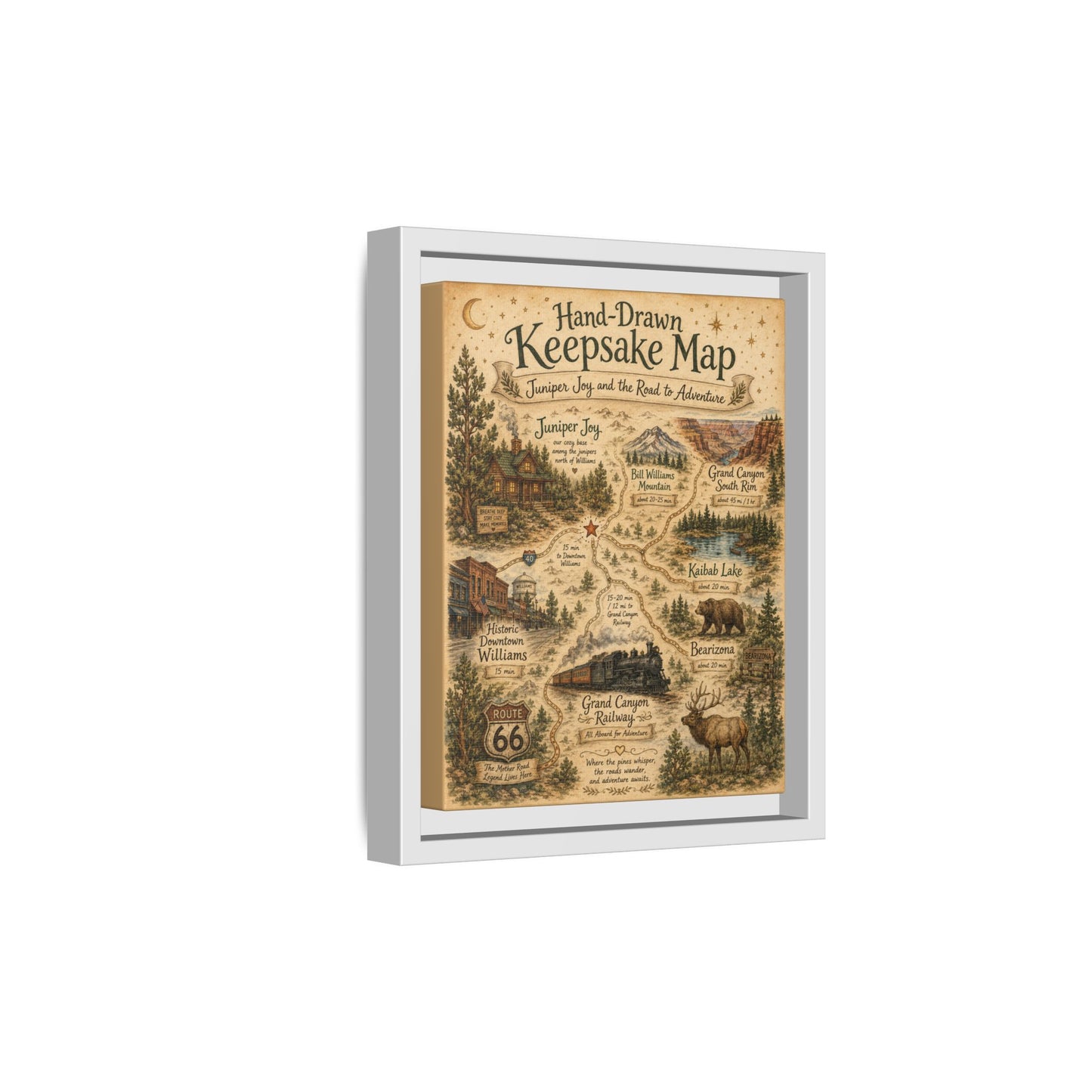 Framed Keepsake Map Matte Canvas Print