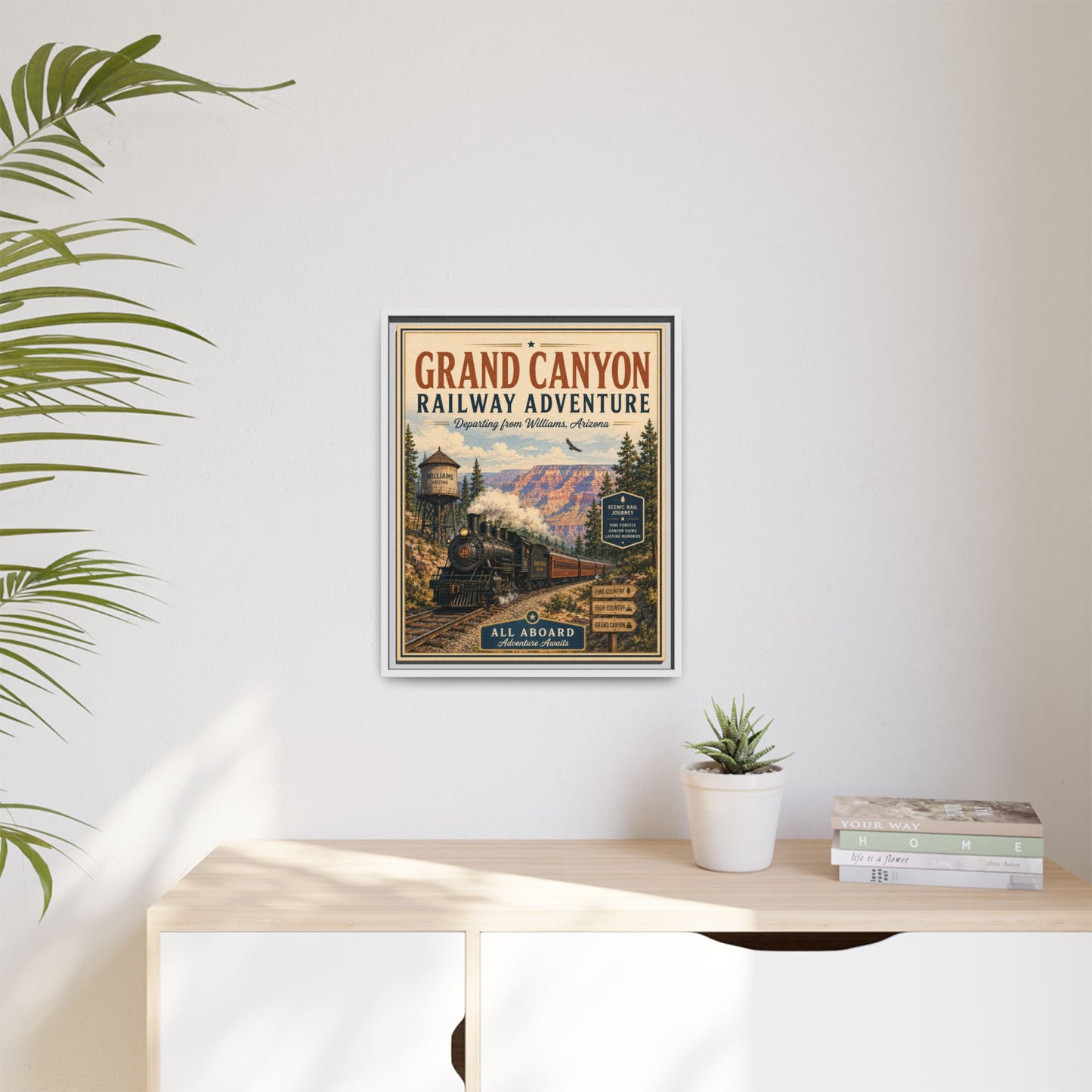 Grand Canyon Railway Adventure Framed Canvas Print