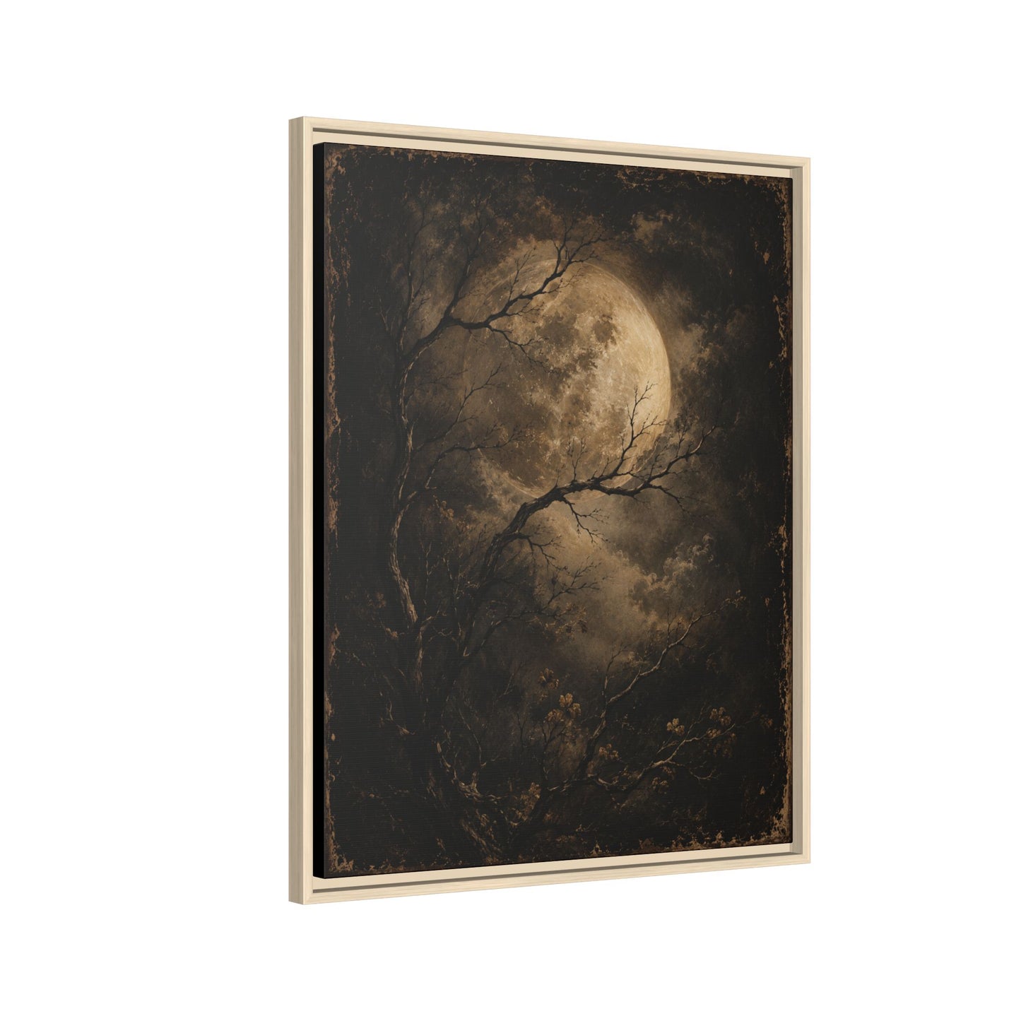 Framed Matte Canvas - Moonlit Forest Art Print