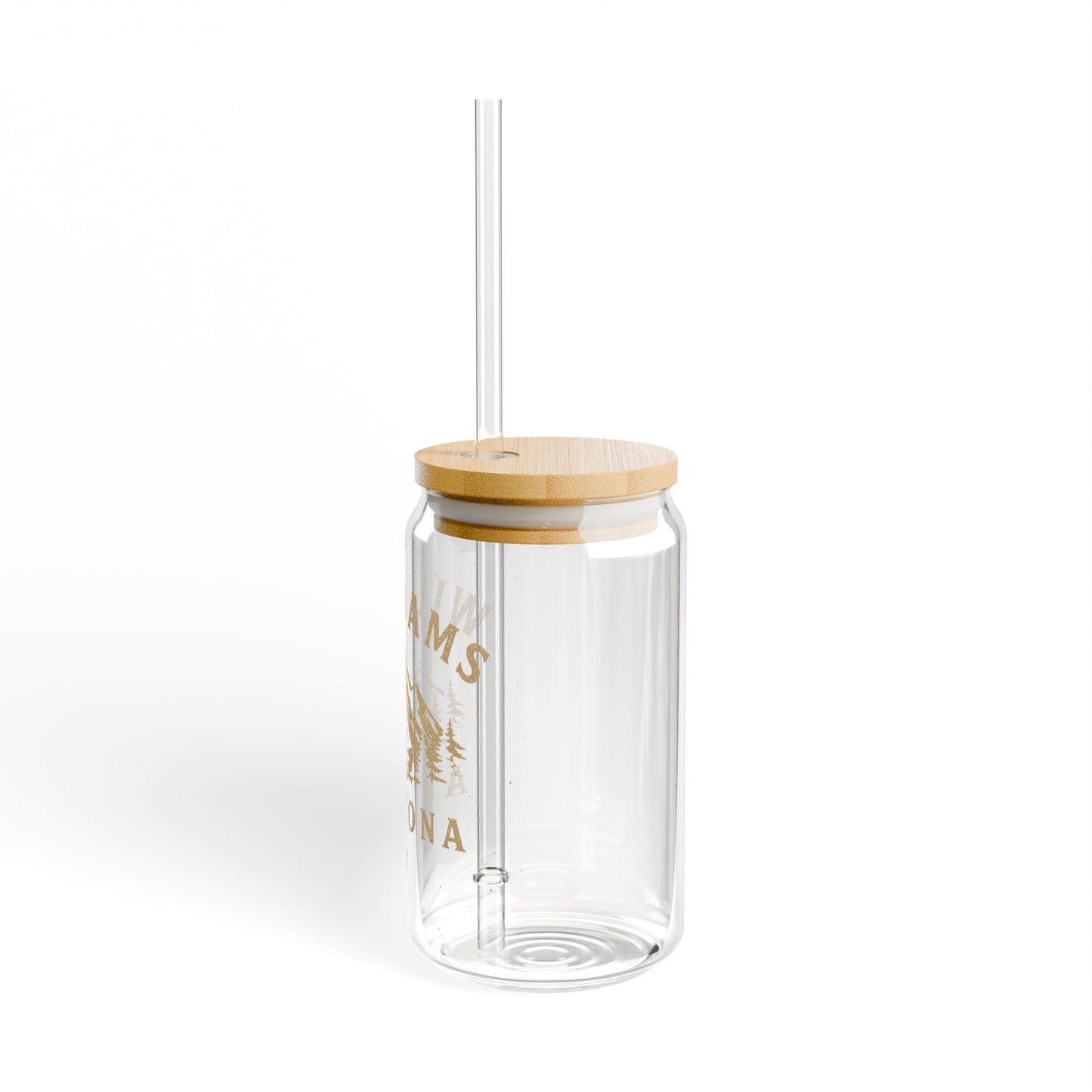 Williams Arizona Glass Sipper Cup with Bamboo Lid — 16oz Travel Tumbler