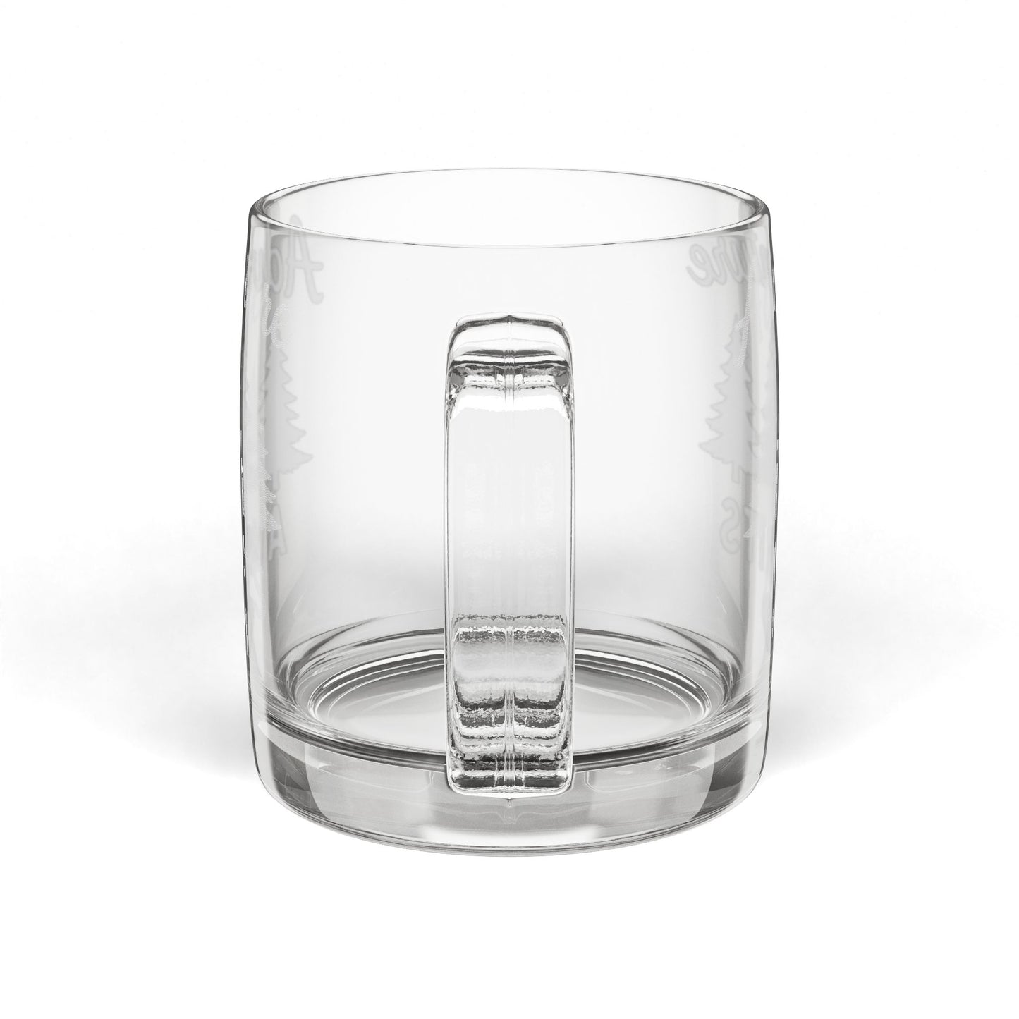 Engraved Glass Coffee Mug 12.25oz — "Adventure Awaits" Camping Design