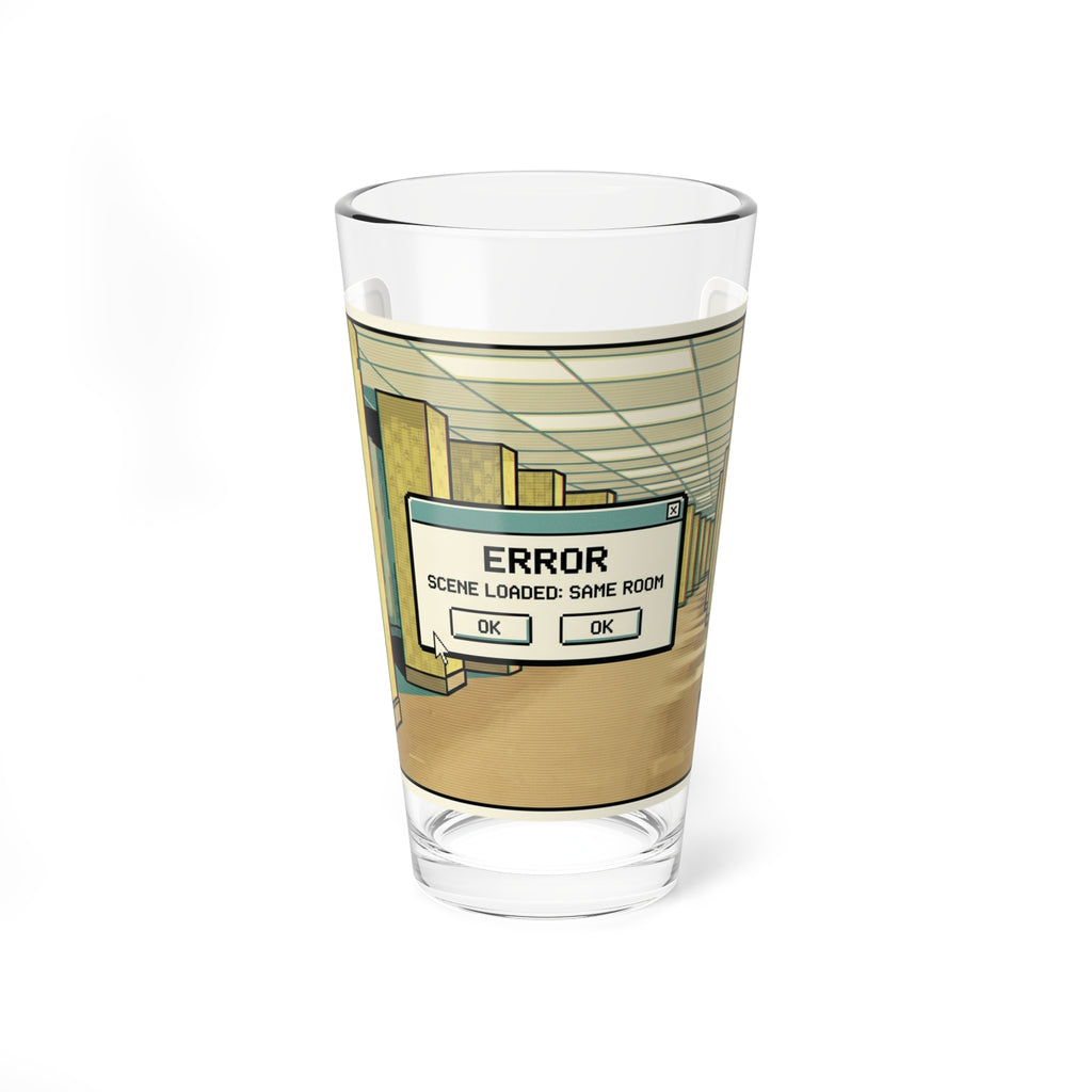 Liminal Space Error Pint Glass | Same Room Retro Horror Glass |  Weirdcore Cocktail Glass | Gamer Gift