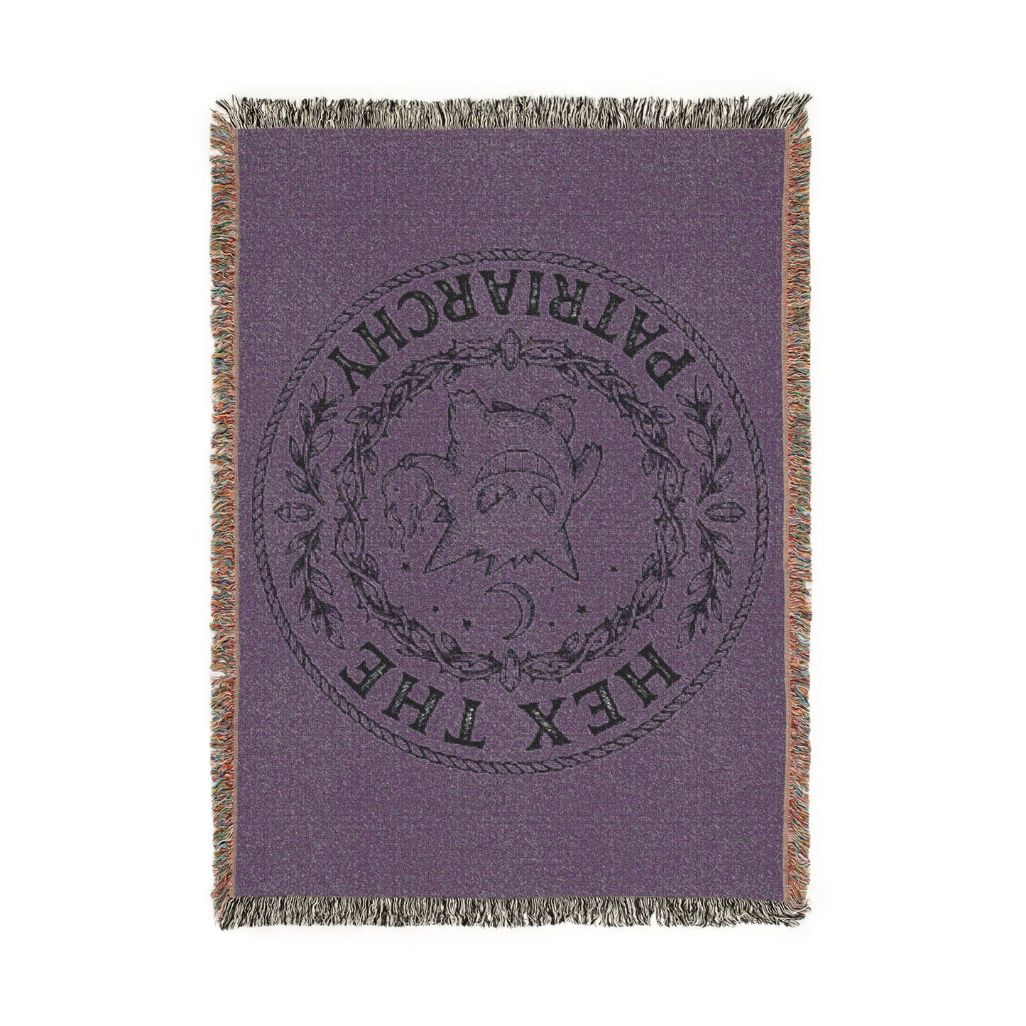 Woven Blanket — Vintage Botanical Seal Throw Blanket