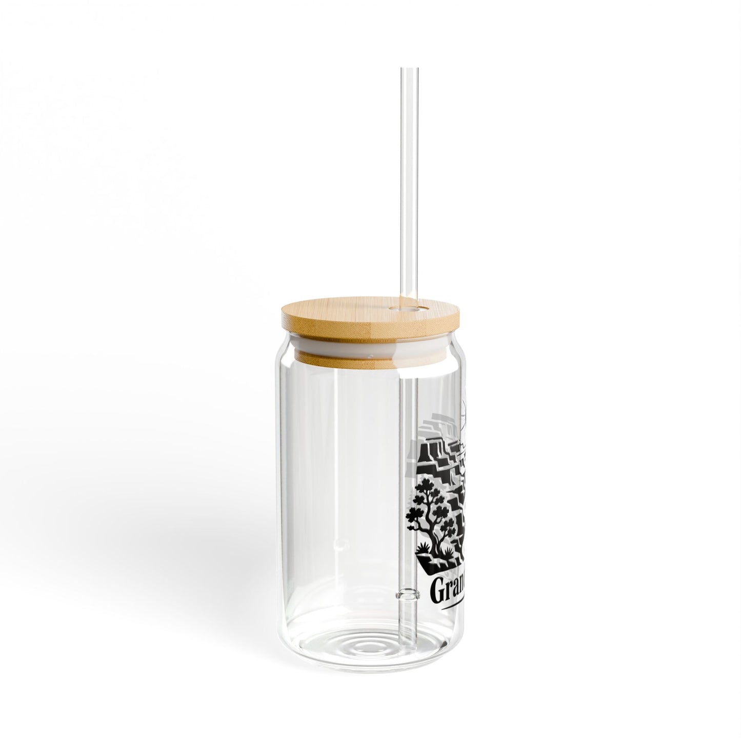 Grand Canyon Sipper Glass — 16oz Travel Cup with Bamboo Lid & Straw