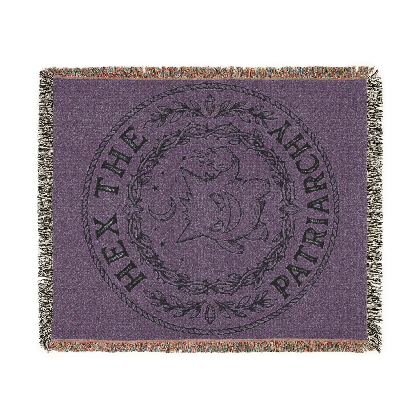 Woven Blanket — Vintage Botanical Seal Throw Blanket