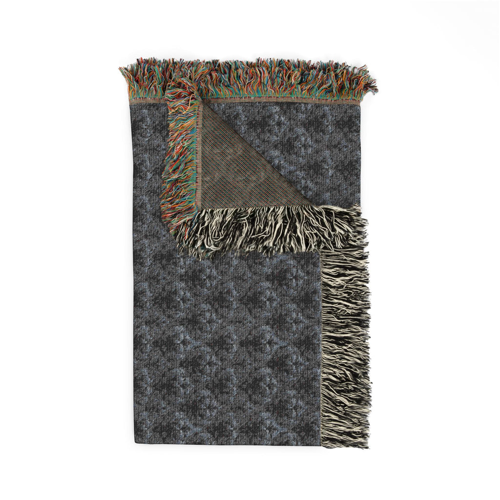 Black Gothic Damask Woven Blanket | Dark Academia Throw | Victorian Gothic Home Decor | Gothic Couch Blanket | Luxury Cotton Throw