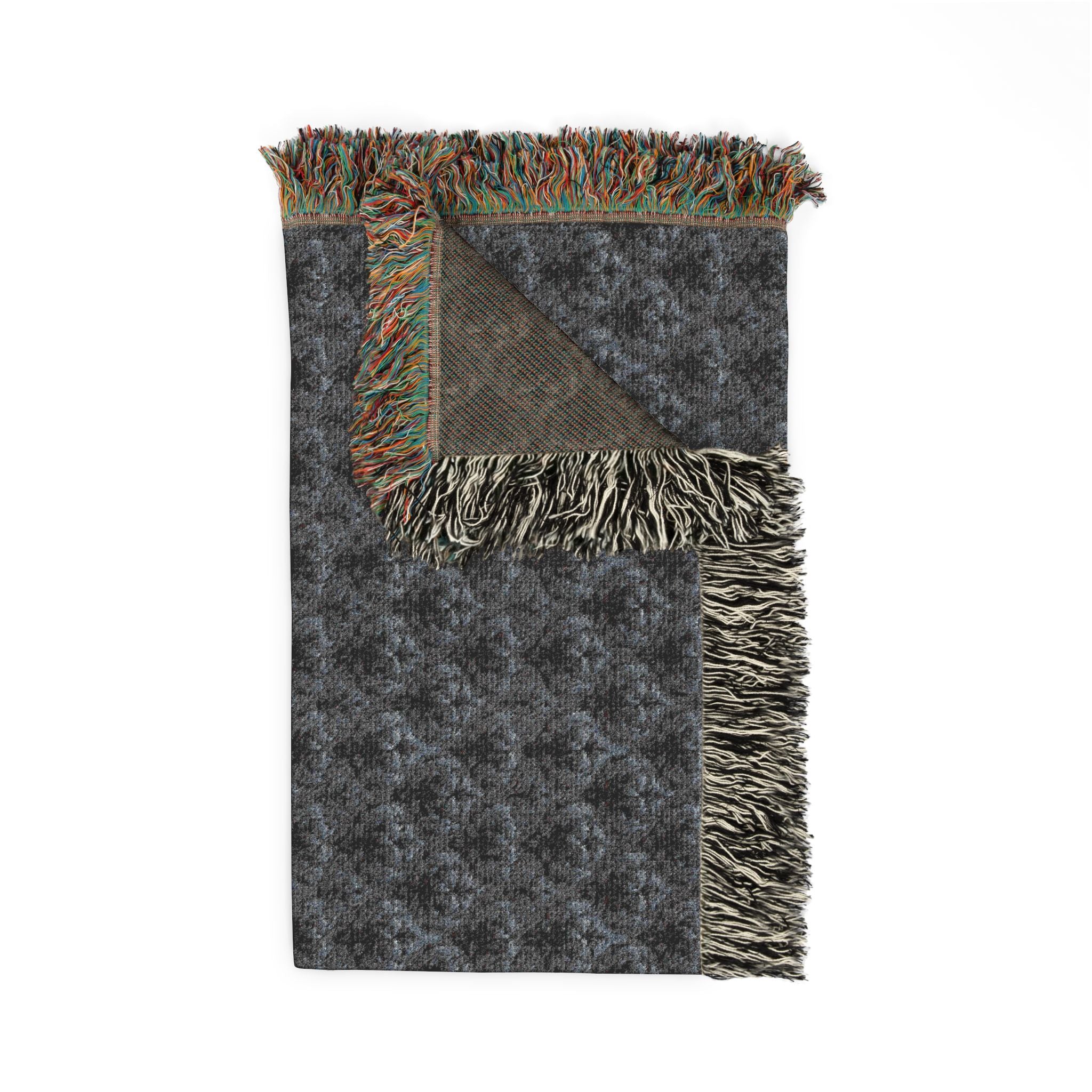 Black Gothic Damask Woven Blanket | Dark Academia Throw | Victorian Gothic Home Decor | Gothic Couch Blanket | Luxury Cotton Throw