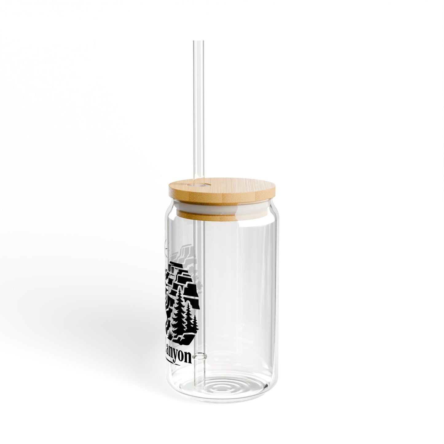 Grand Canyon Sipper Glass — 16oz Travel Cup with Bamboo Lid & Straw