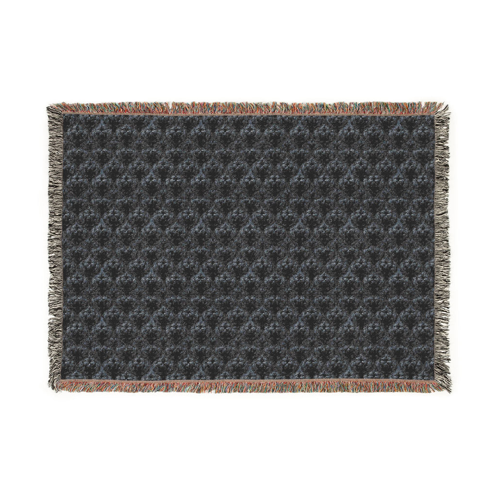 Black Gothic Damask Woven Blanket | Dark Academia Throw | Victorian Gothic Home Decor | Gothic Couch Blanket | Luxury Cotton Throw