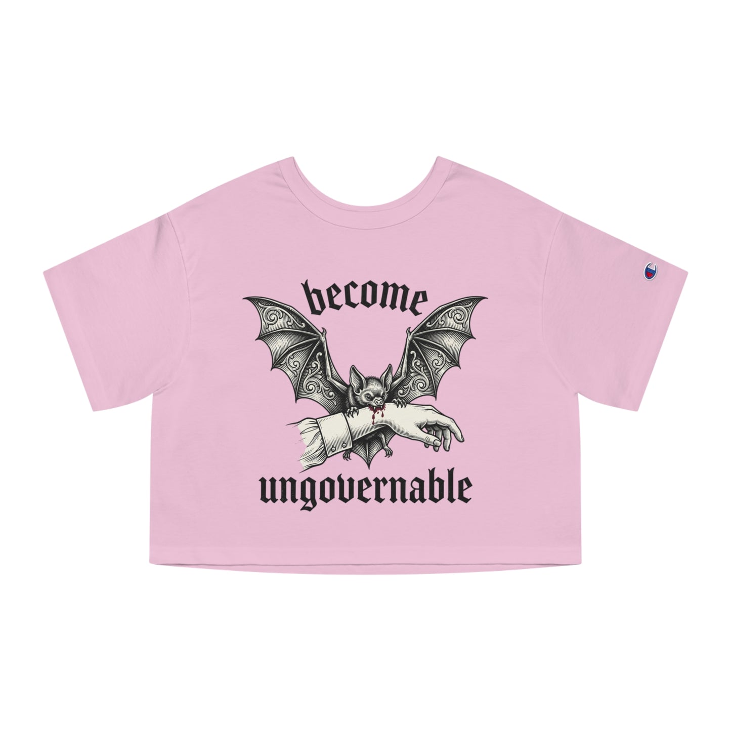 Become Ungovernable Cropped Tee — Gothic Bat Graphic Women's Crop T-Shirt