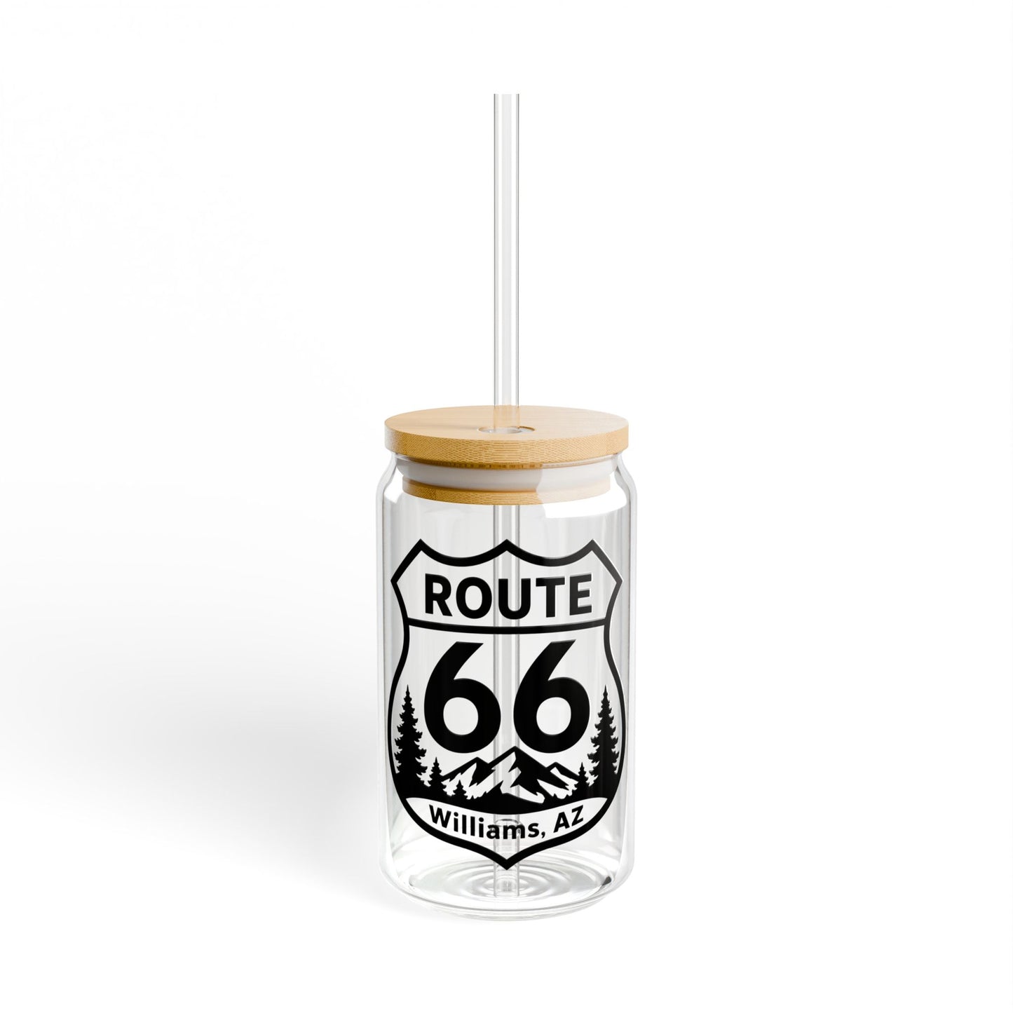 Route 66 Williams AZ Sipper Glass – 16oz Travel Tumbler with Straw