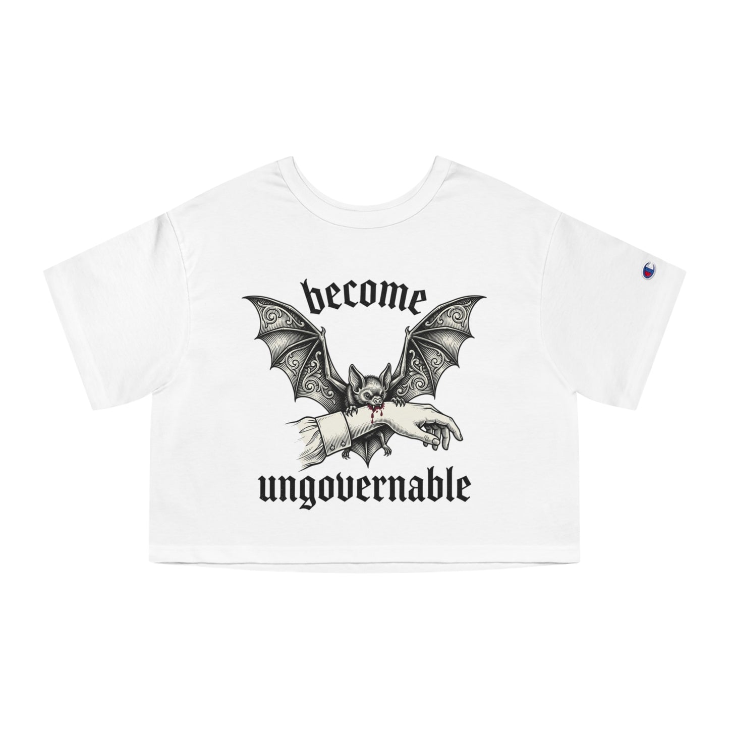 Become Ungovernable Cropped Tee — Gothic Bat Graphic Women's Crop T-Shirt