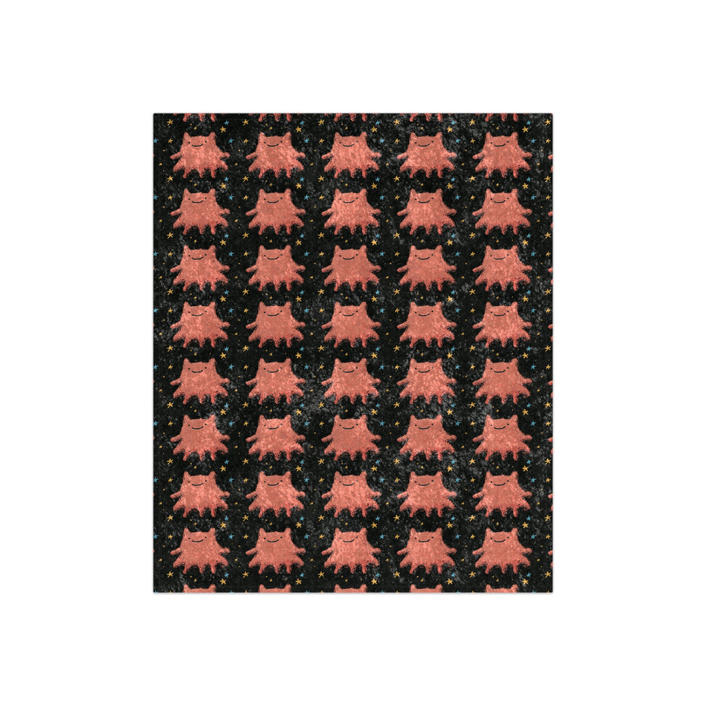Cute Pink Ghost Crushed Velvet Blanket | Kawaii Halloween Throw | Cozy Gothic Blanket | Spooky Cute Couch Blanket | Pastel Goth Decor