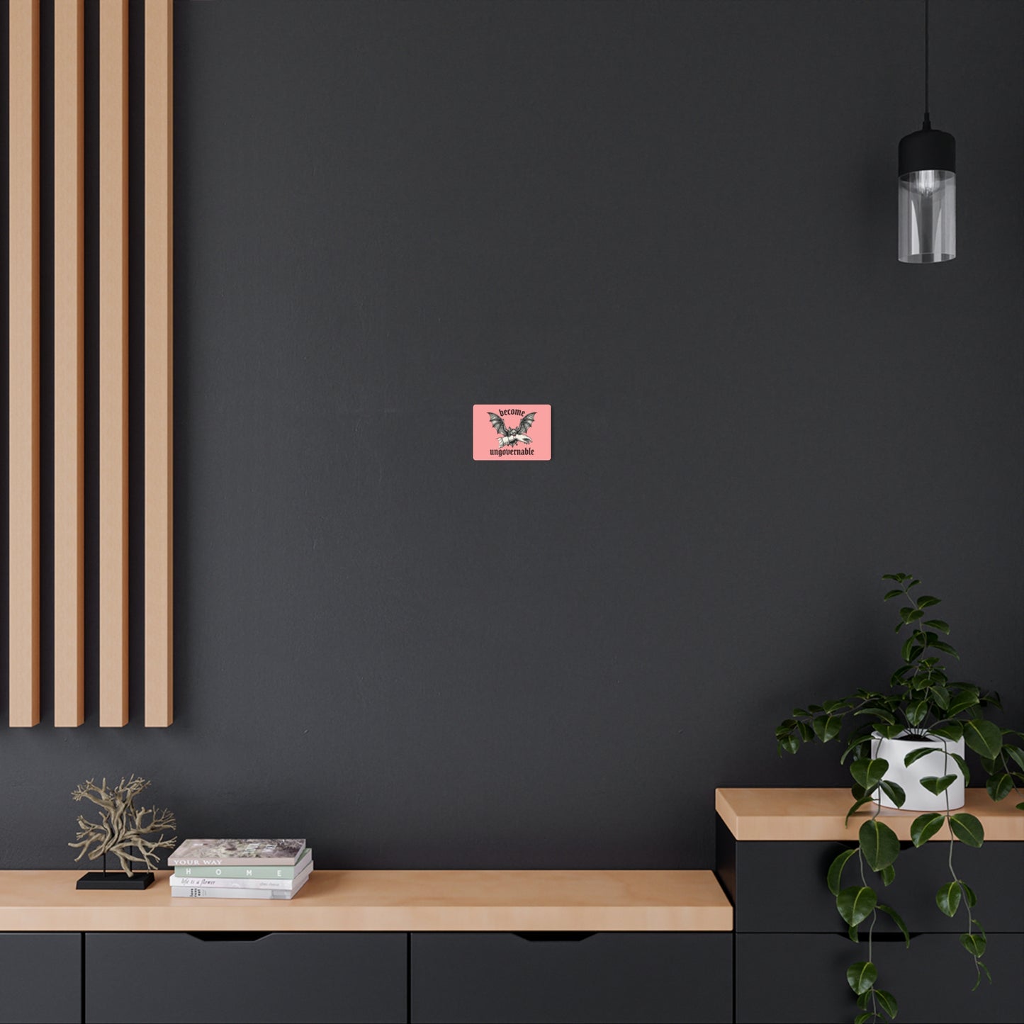 Metal Art Sign — "Become Ungovernable" Gothic Bat Wall Decor