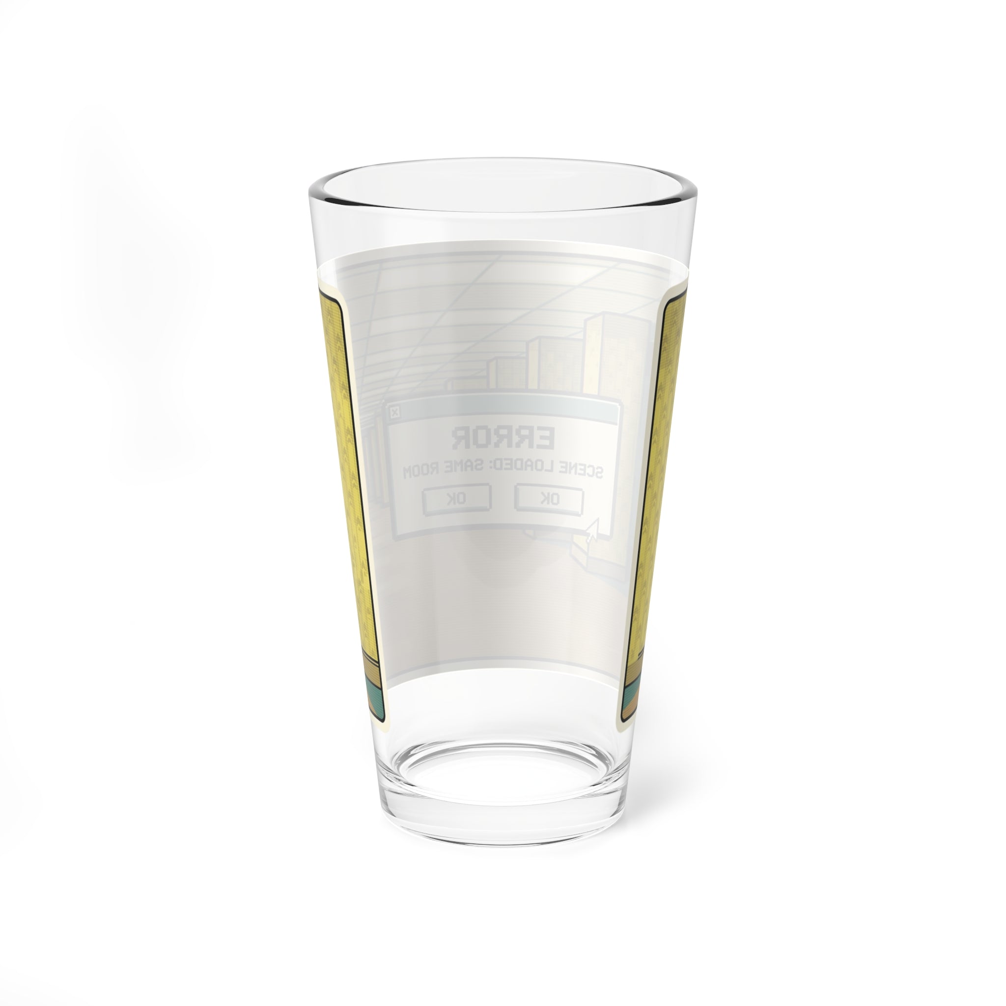 Liminal Space Error Pint Glass | Same Room Retro Horror Glass |  Weirdcore Cocktail Glass | Gamer Gift