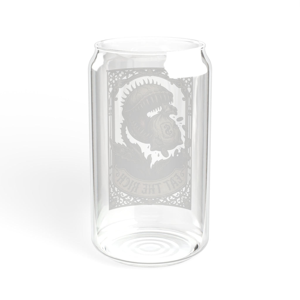 Eat the Rich Glass Can | Gothic Venus Flytrap Iced Coffee Cup with Bamboo Lid and Straw | Carnivorous Plant Glass