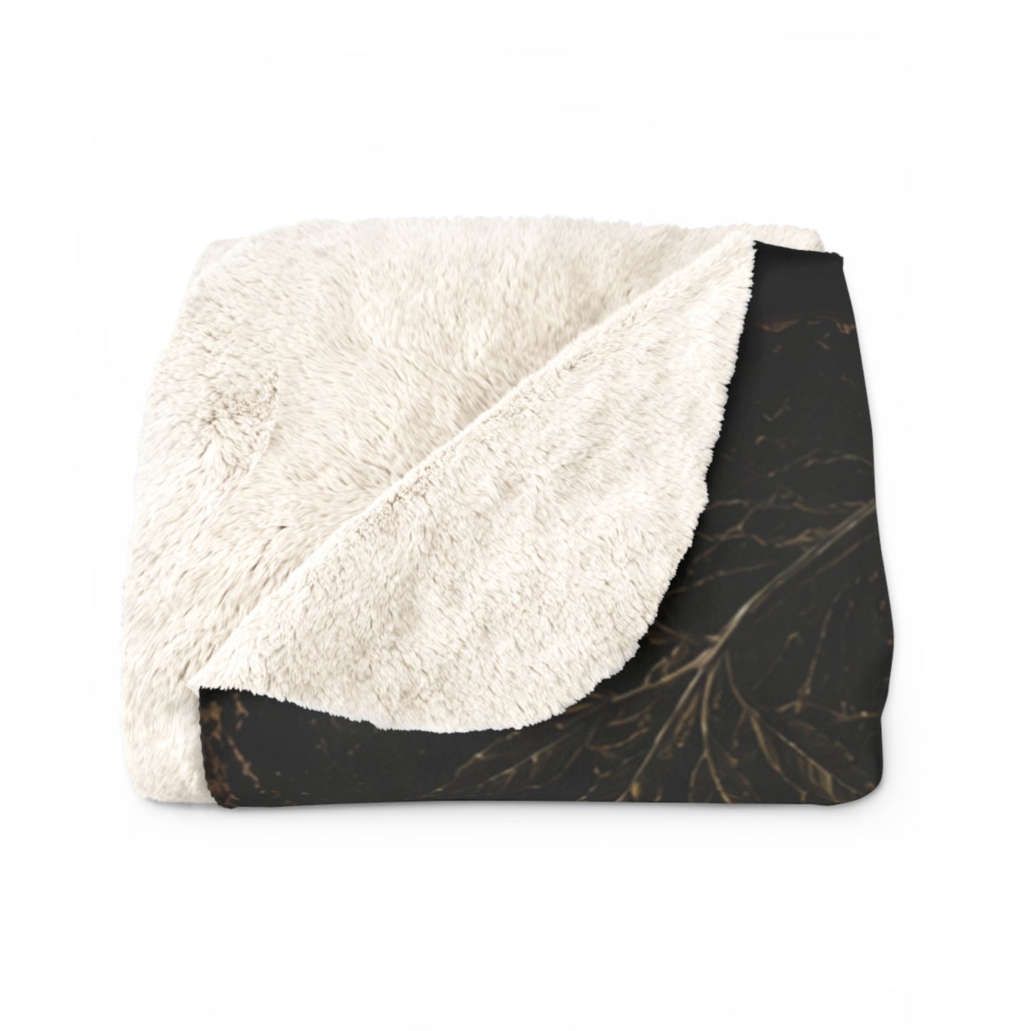 Sherpa Blanket — Dark Vintage Floral Bouquet Plush Throw