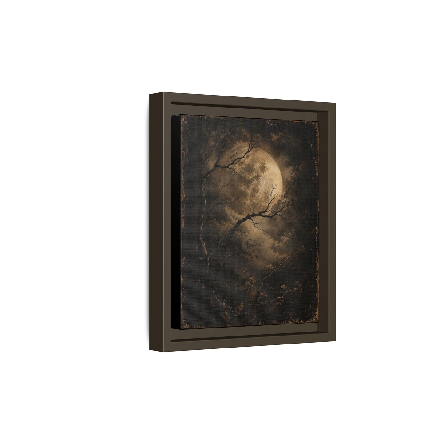 Framed Matte Canvas - Moonlit Forest Art Print