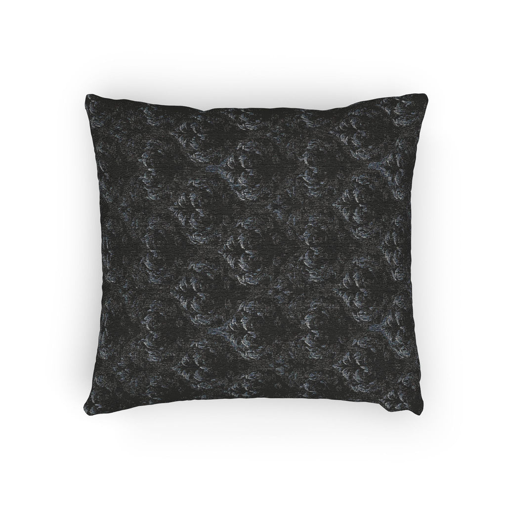 Black Gothic Damask Woven Pillow| Dark Academia Throw Pillow | Victorian Gothic Home Decor | Gothic Couch Pillow | Luxury Cotton Throw